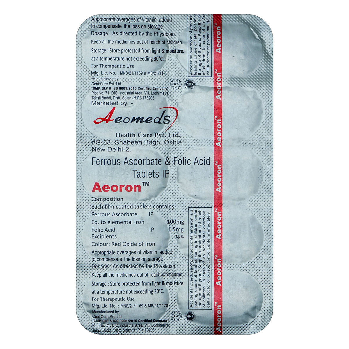 Aeoron Tablet 10's, Pack of 10 TABLETS Aeoron Tablet 10's, Pack of 10 TABLETS