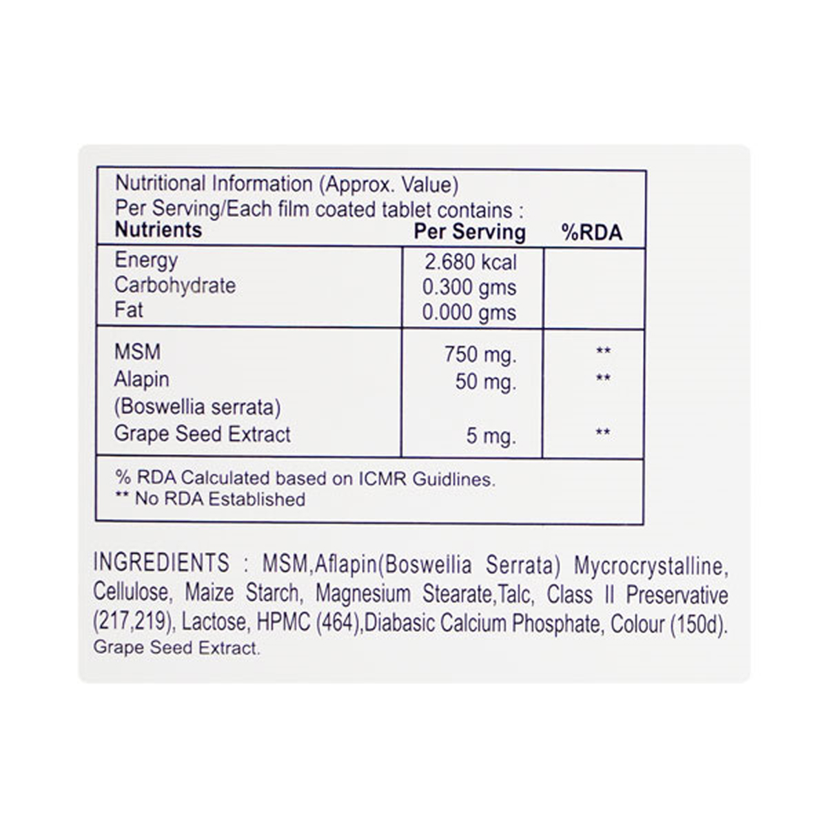 Artho-Biflex Tab 10'S, Pack of 10 TABLETS Artho-Biflex Tab 10'S, Pack of 10 TABLETS