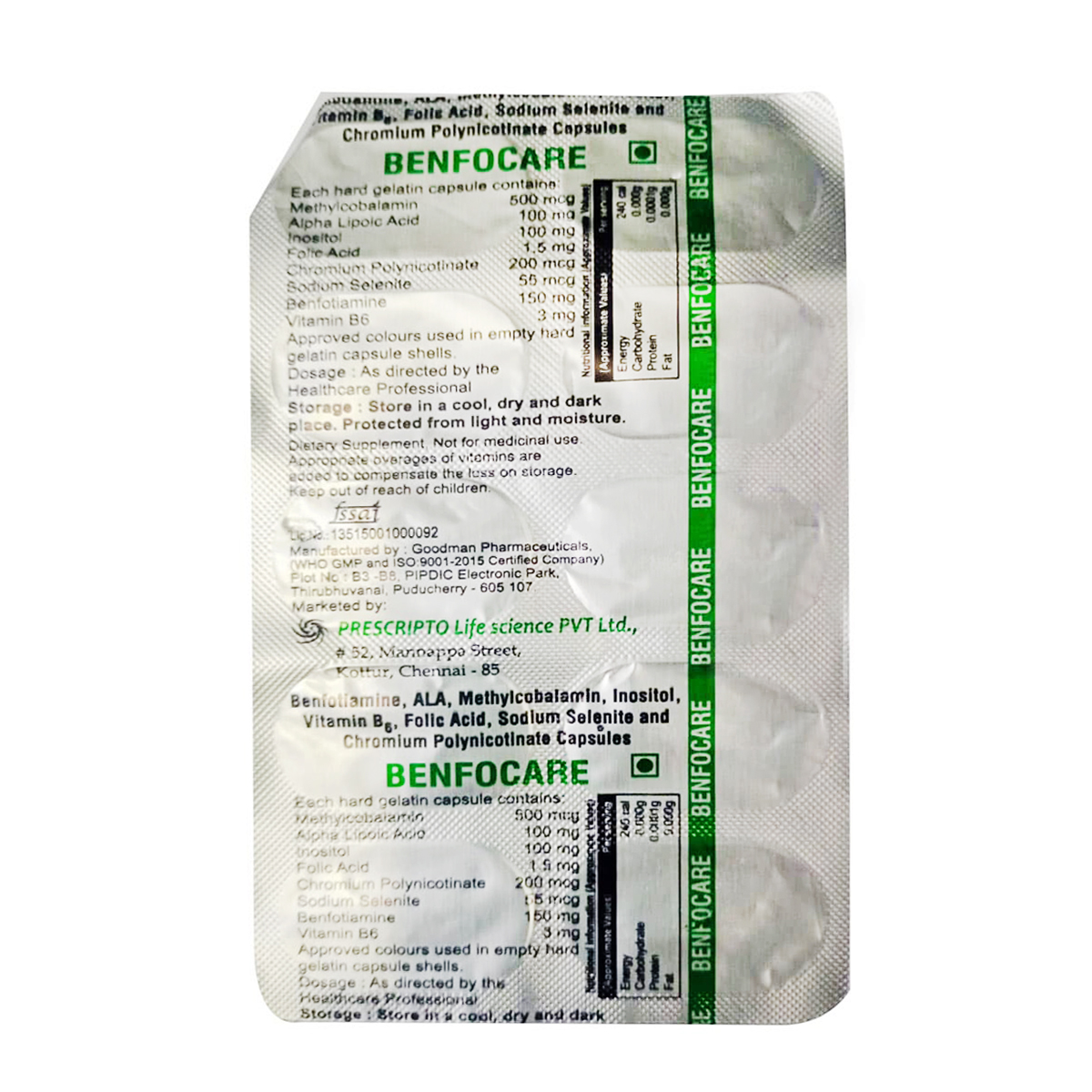 Benfocare Capsule 10's, Pack of 10 CAPSULES Benfocare Capsule 10's, Pack of 10 CAPSULES