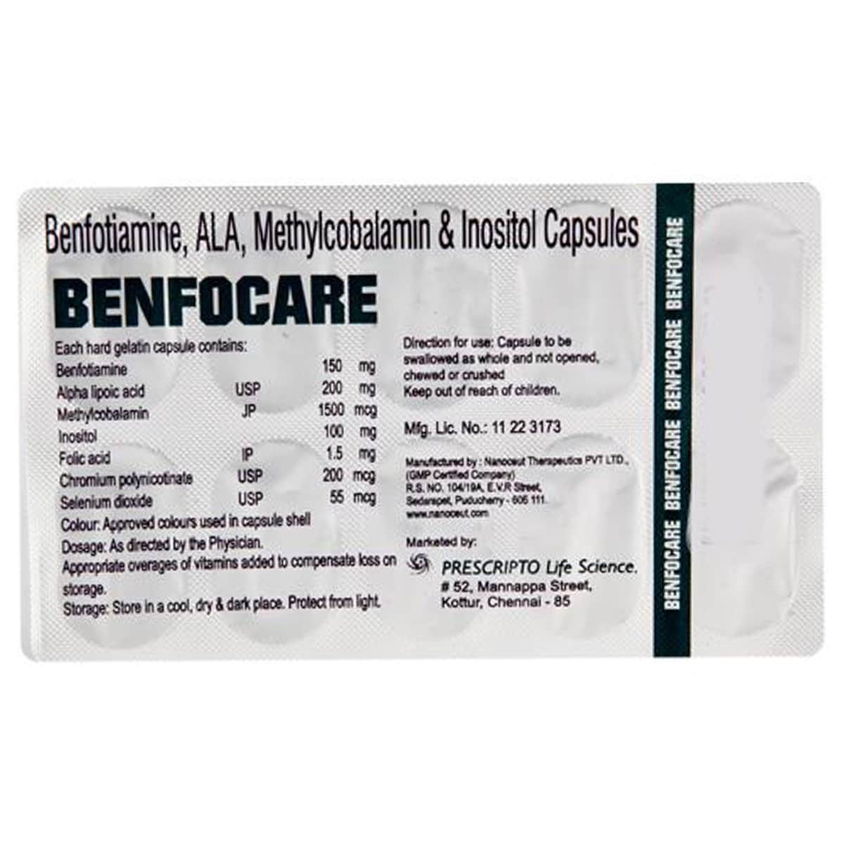 Benfocare Capsule 10's, Pack of 10 CAPSULES Benfocare Capsule 10's, Pack of 10 CAPSULES