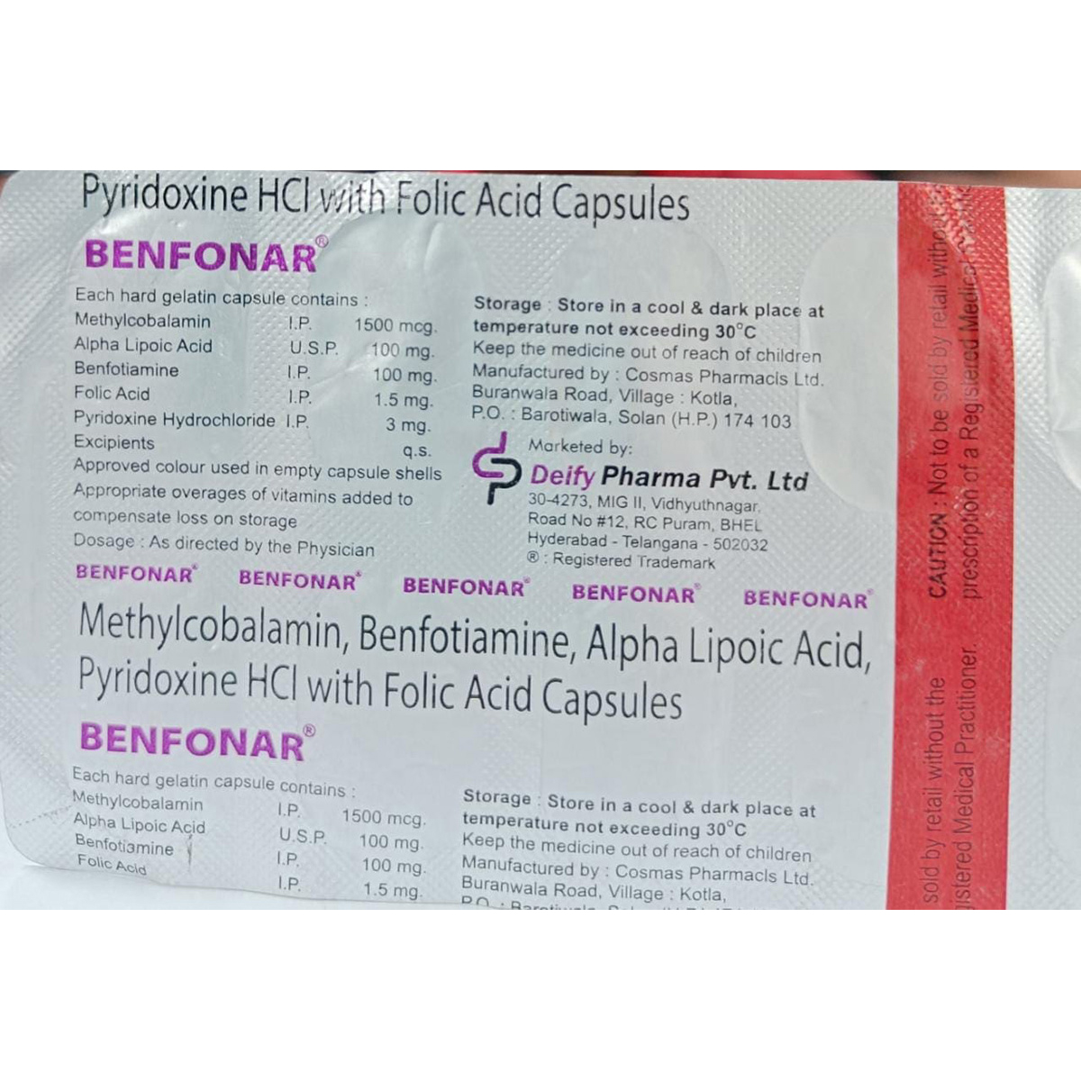 Benfonar Capsule 10's, Pack of 10 CAPSULES Benfonar Capsule 10's, Pack of 10 CAPSULES