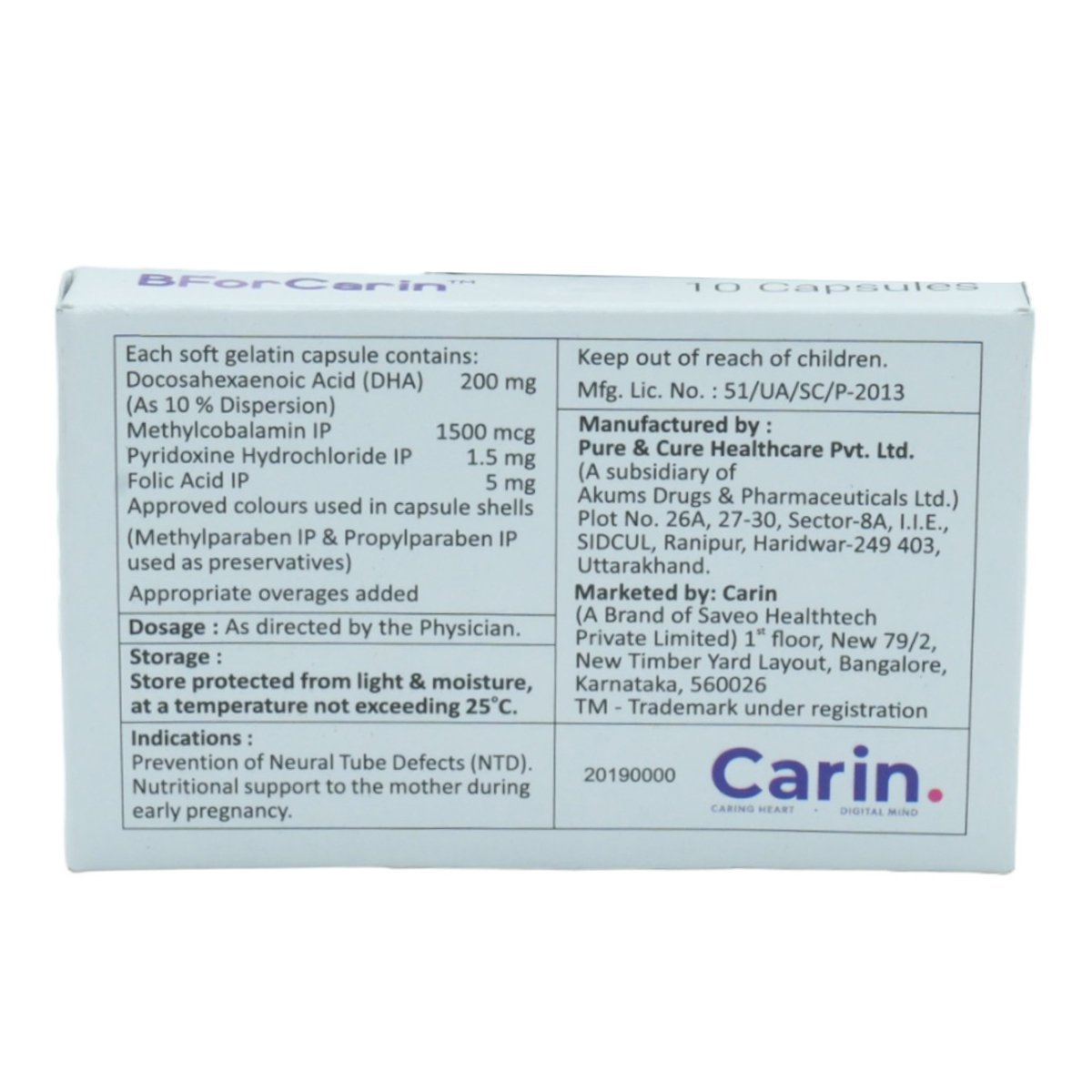 Bforcarin Capsule 10's, Pack of 10 CAPSULES Bforcarin Capsule 10's, Pack of 10 CAPSULES