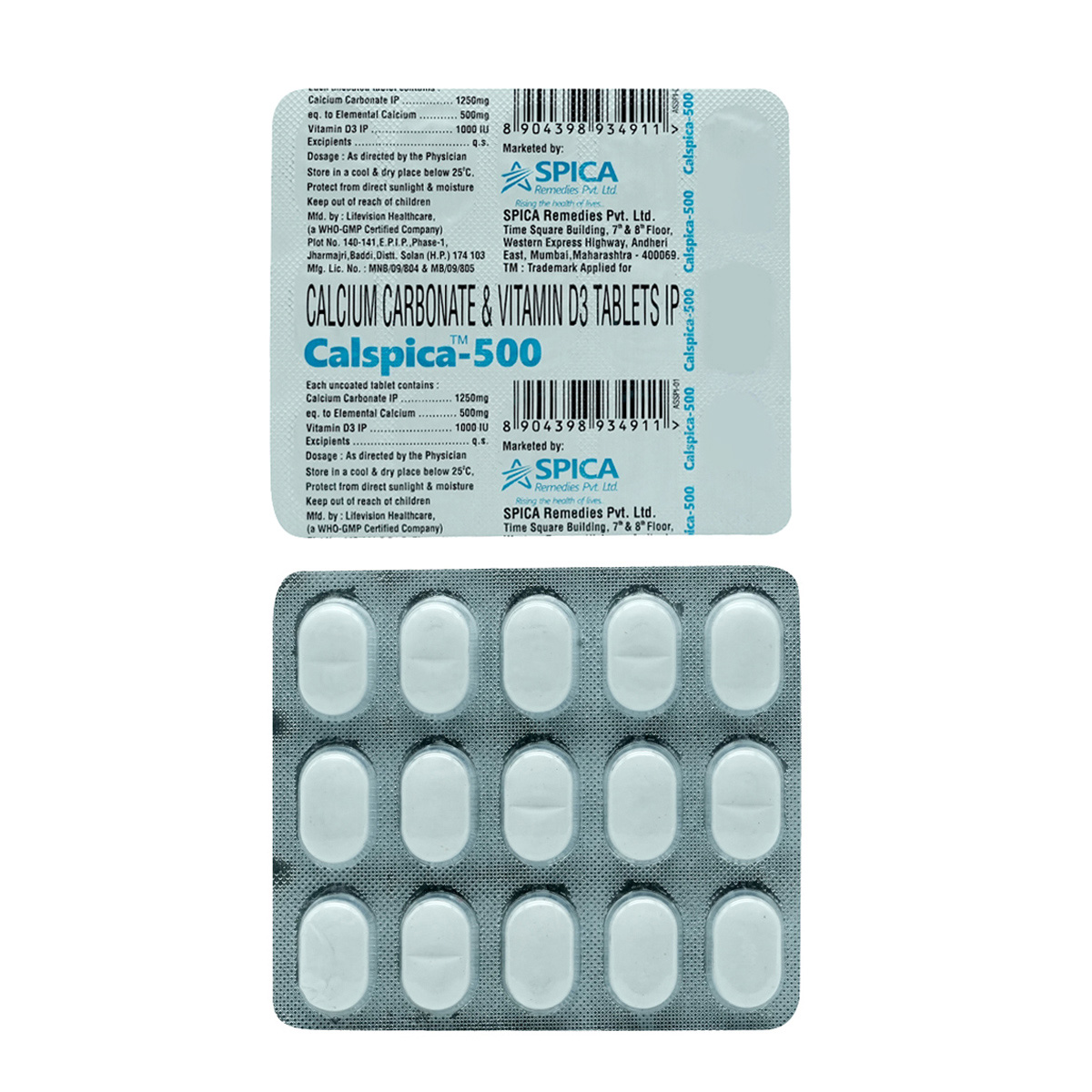 Calspica-500 Tablet 15's, Pack of 15 Calspica-500 Tablet 15's, Pack of 15