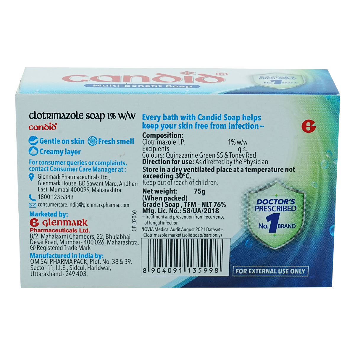 Candid New Multi-Benefit Soap 75 gm, Pack of 1 Soap Candid New Multi-Benefit Soap 75 gm, Pack of 1 Soap