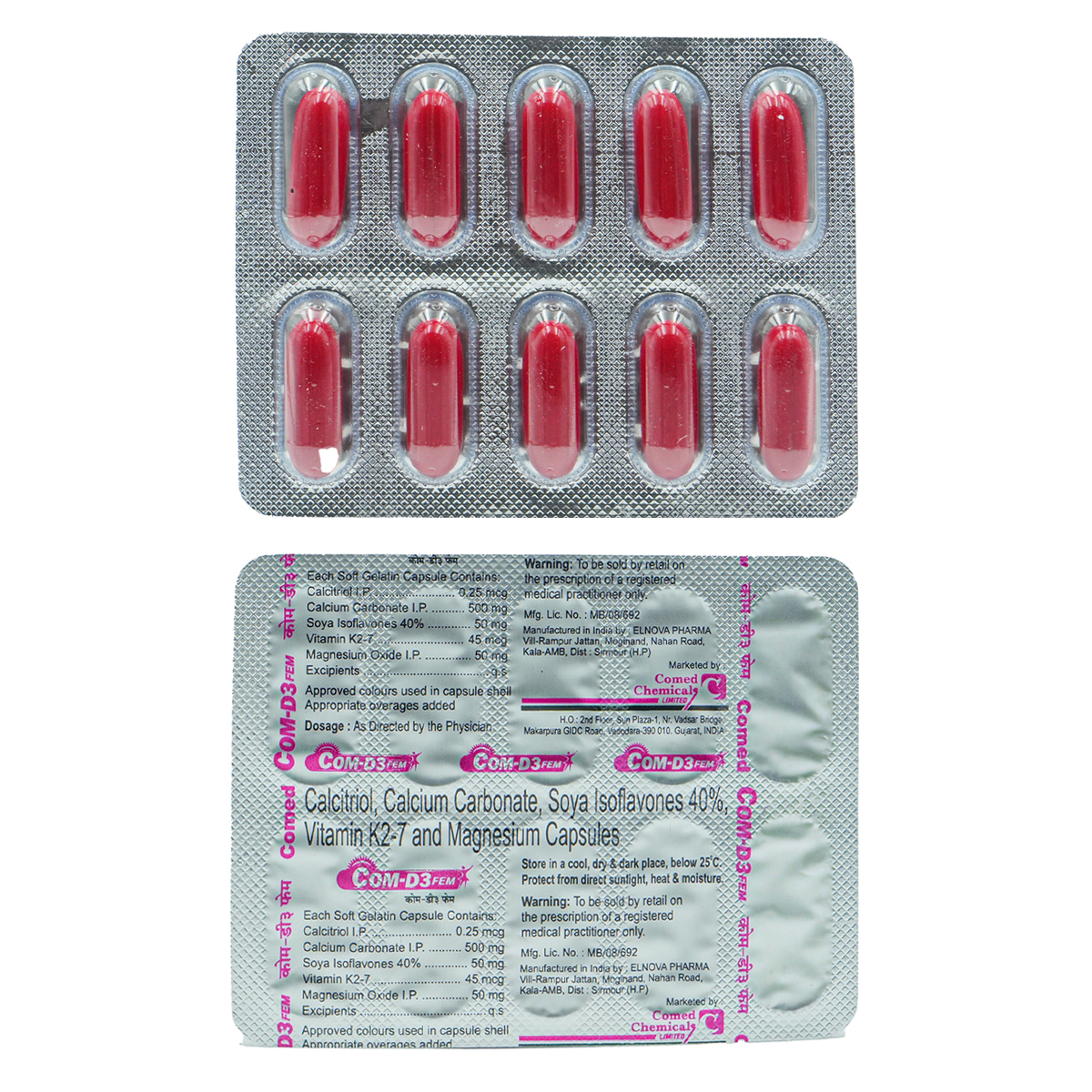 Com-D3 Fem Capsule 10's, Pack of 10 CapsuleS Com-D3 Fem Capsule 10's, Pack of 10 CapsuleS