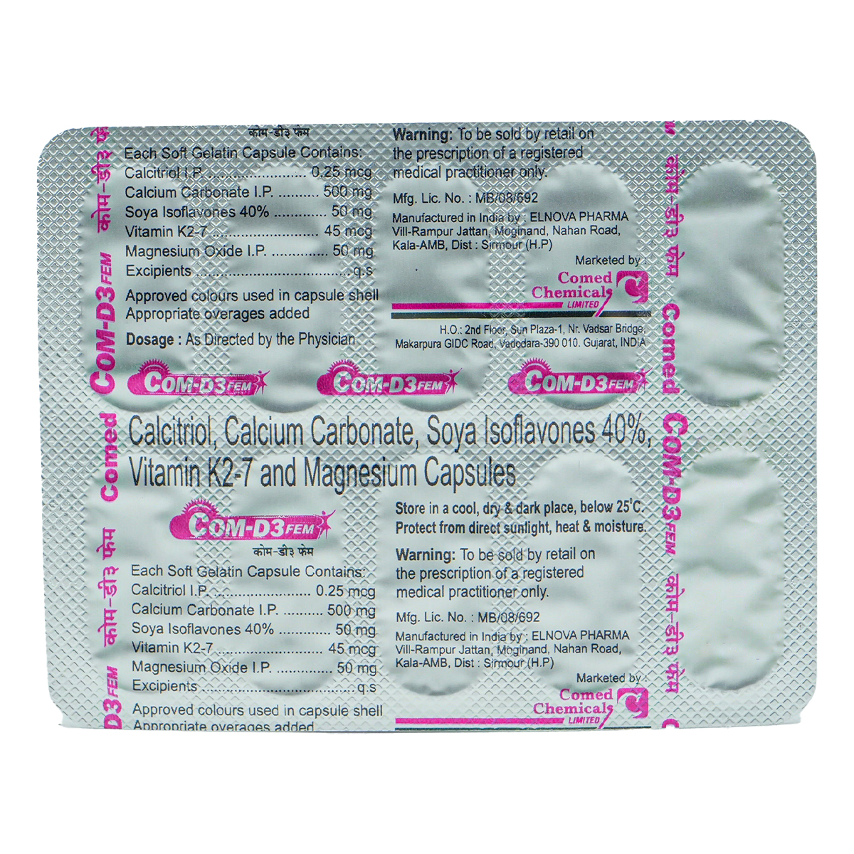 Com-D3 Fem Capsule 10's, Pack of 10 CapsuleS Com-D3 Fem Capsule 10's, Pack of 10 CapsuleS
