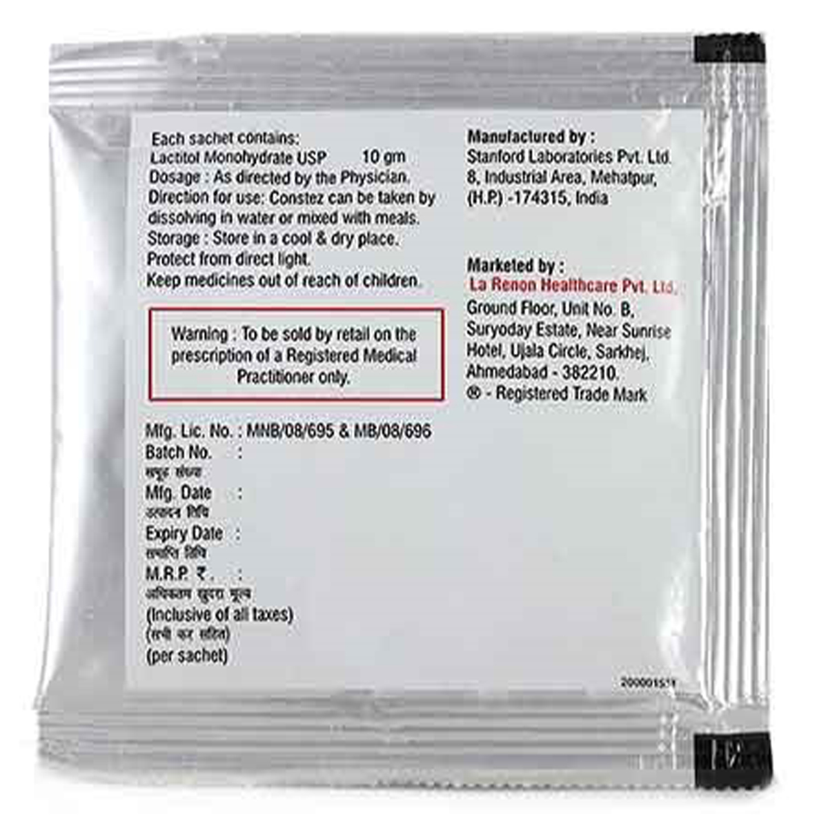 Constez Powder Sachets 1's, Pack of 1 Tablet Constez Powder Sachets 1's, Pack of 1 Tablet