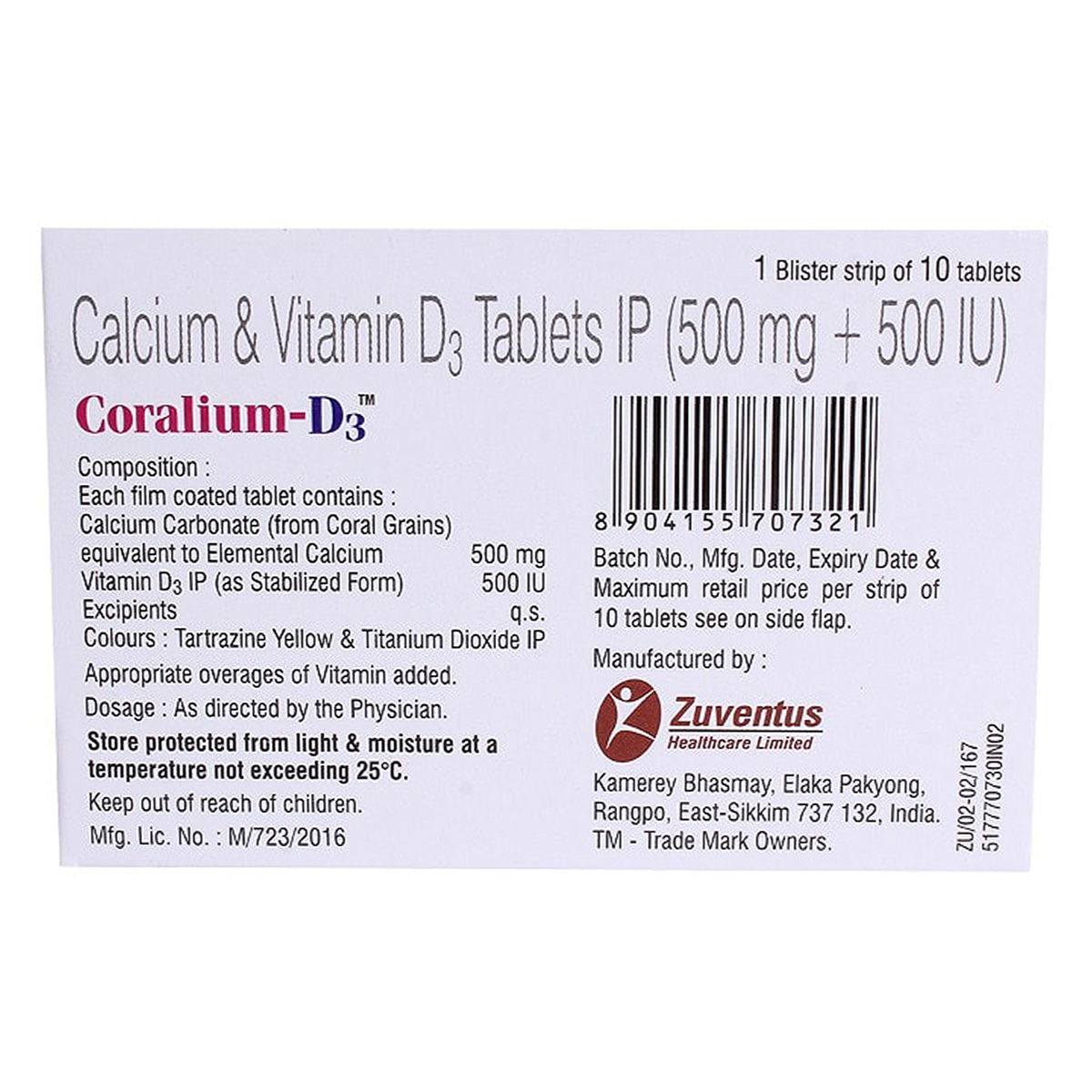 Coralium-D3 Tablet 10's, Pack of 10 Coralium-D3 Tablet 10's, Pack of 10