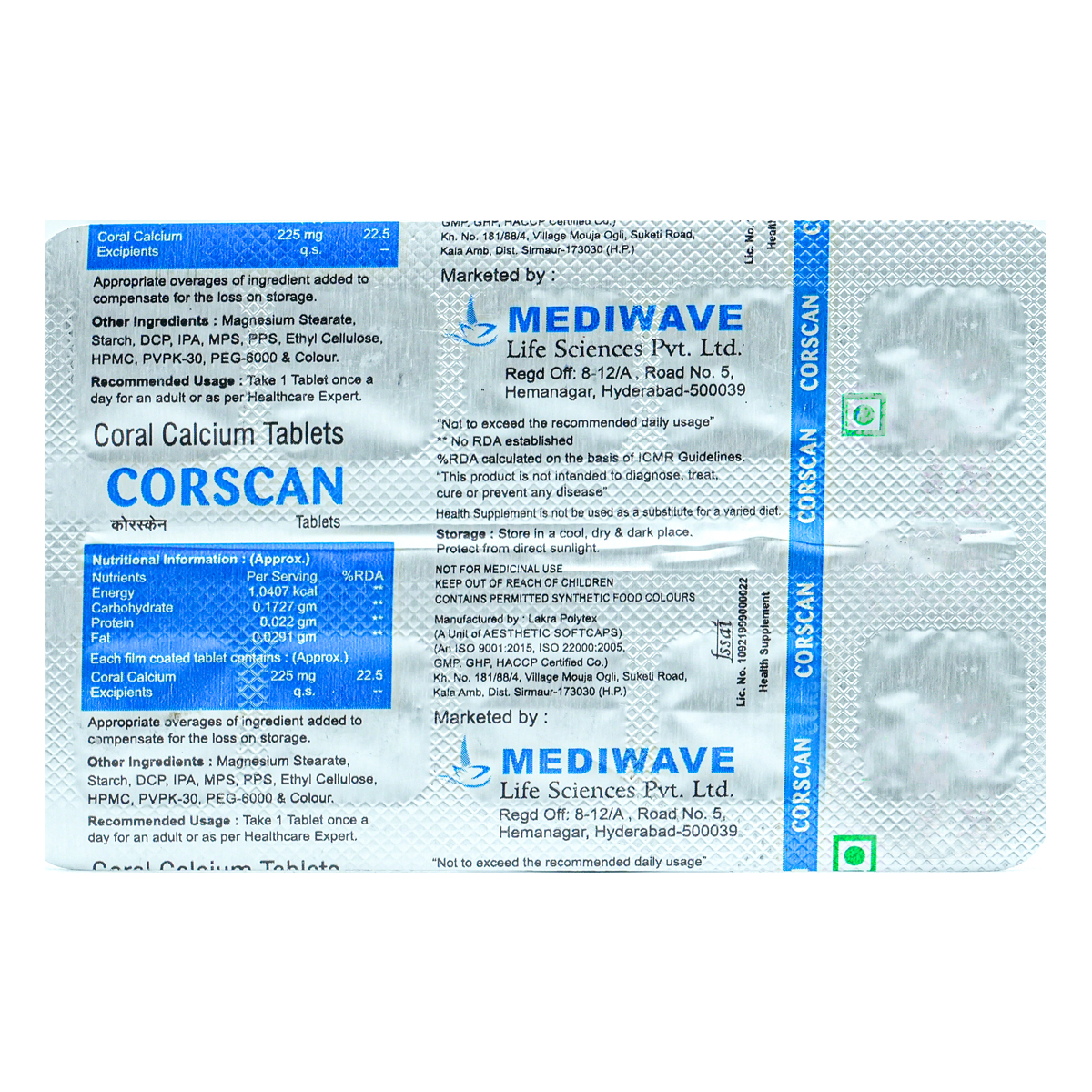Corscan Tablet 10's, Pack of 10 TABLETS Corscan Tablet 10's, Pack of 10 TABLETS