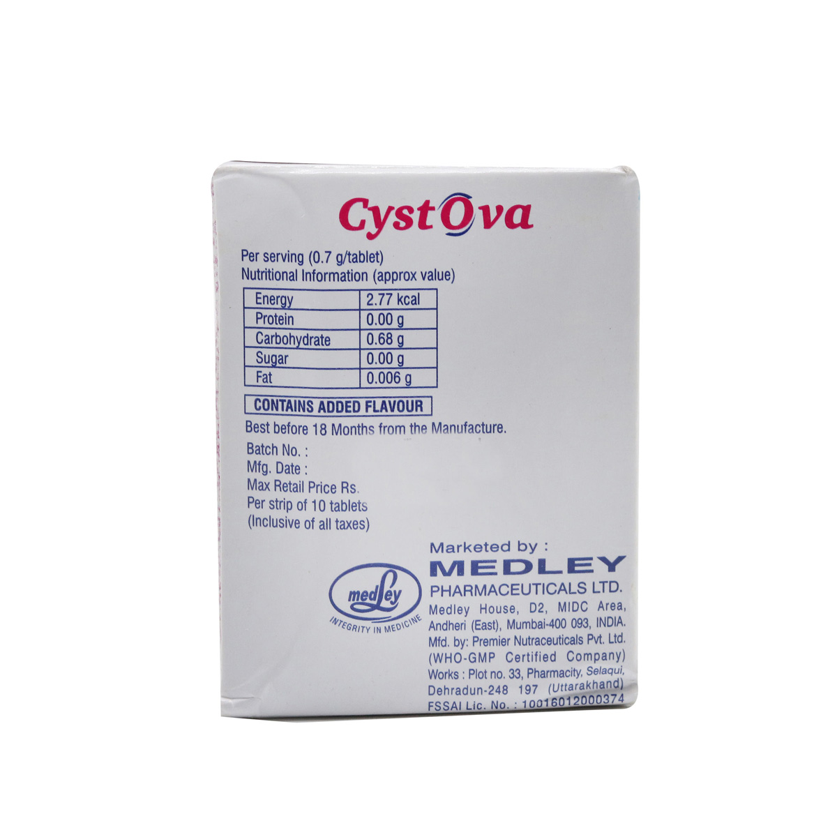 Cystova Tablet 10's, Pack of 10 TabletS Cystova Tablet 10's, Pack of 10 TabletS