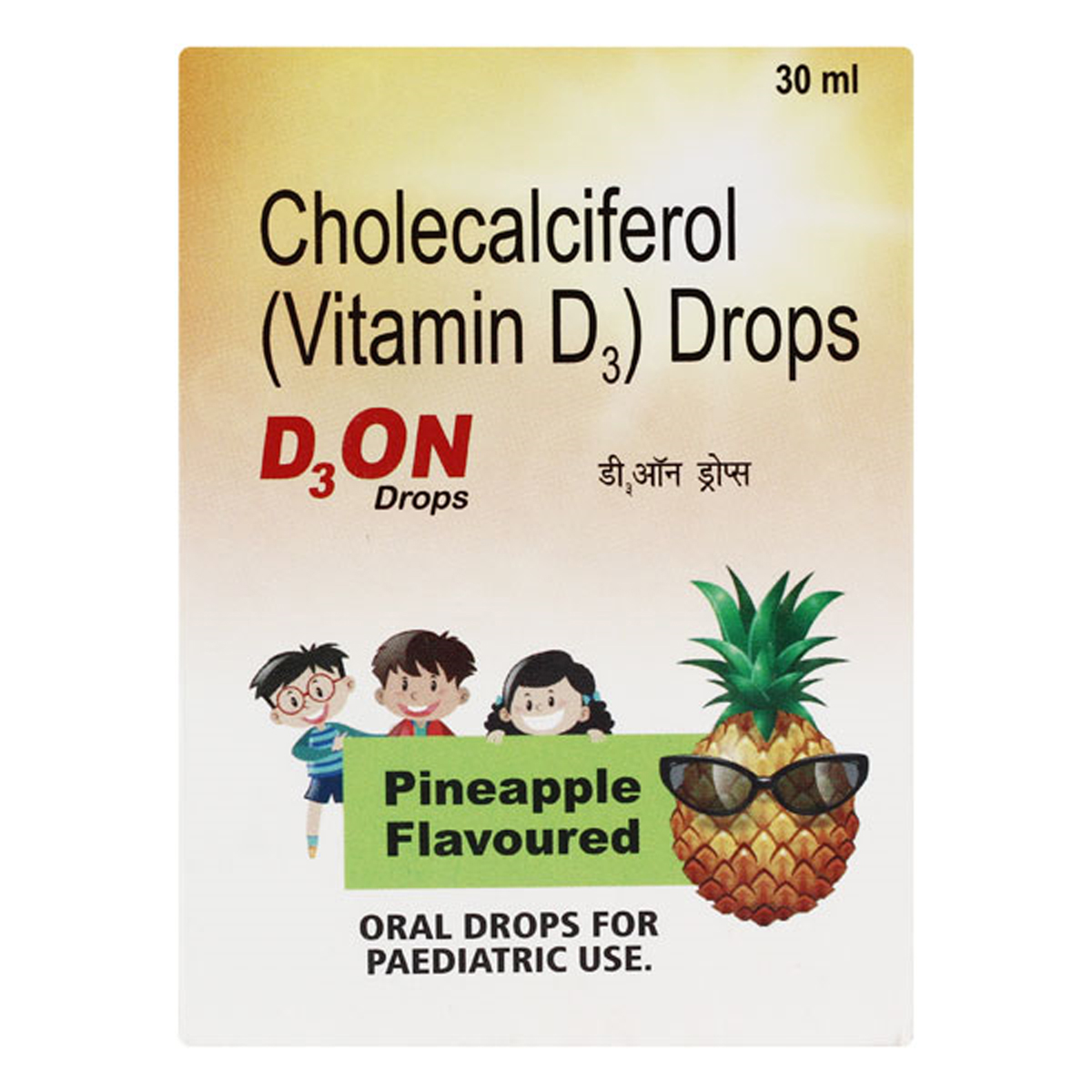 D3 On 800 Pineapple Flavour Drops 30 ml, Pack of 1 D3 On 800 Pineapple Flavour Drops 30 ml, Pack of 1
