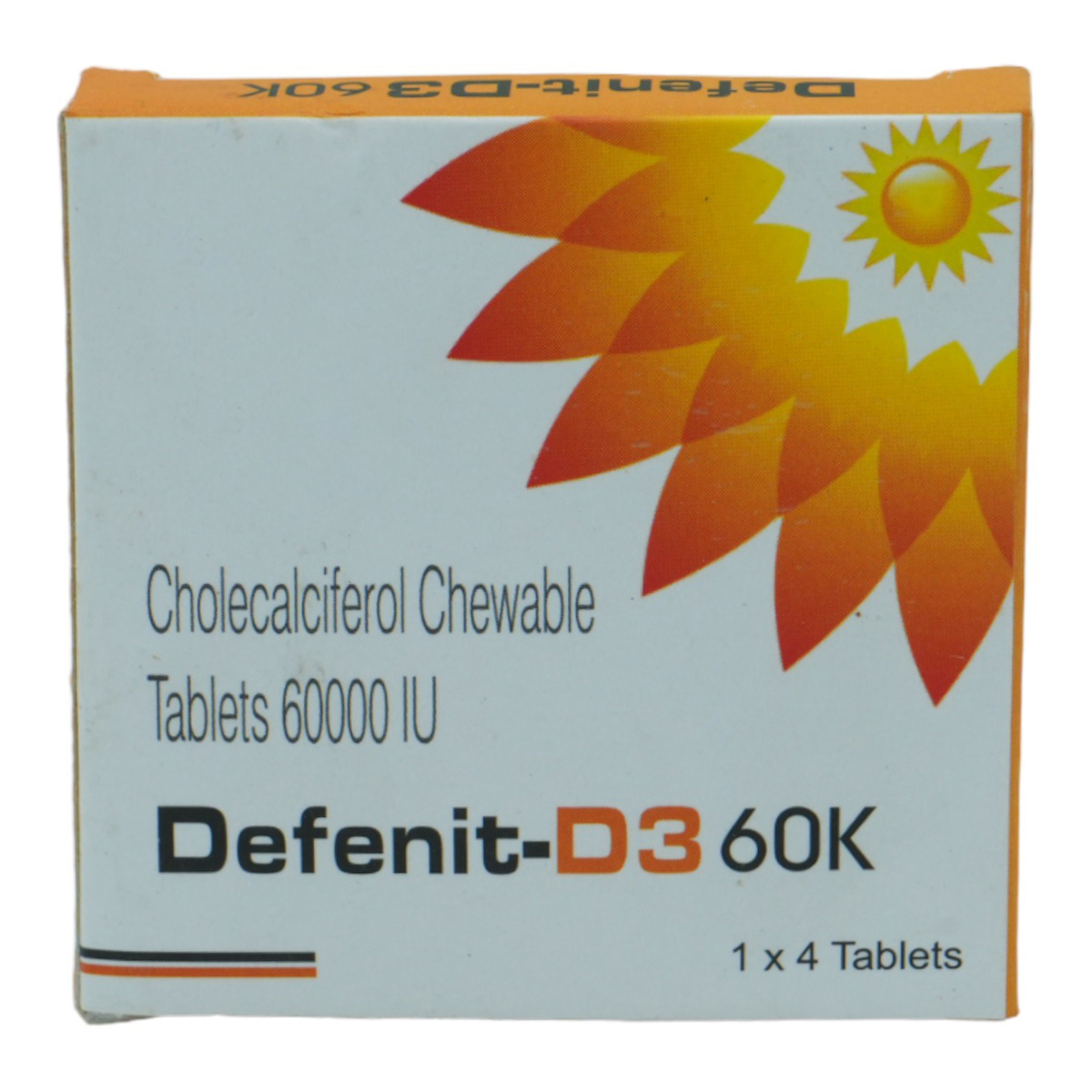 Defenit-D3 60K Chewable Tablet 4's, Pack of 4 Defenit-D3 60K Chewable Tablet 4's, Pack of 4