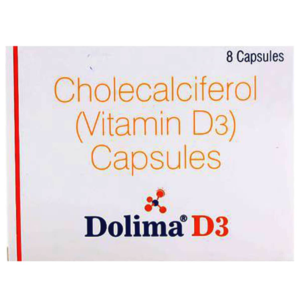 Dolima D3 Capsule 8's, Pack of 8 Dolima D3 Capsule 8's, Pack of 8