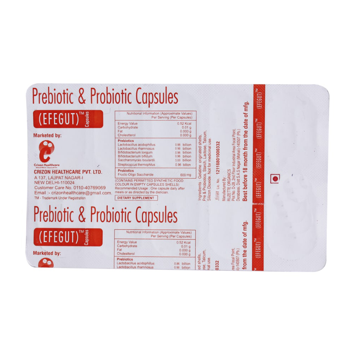 Efegut Capsule 10's, Pack of 10 CapsuleS Efegut Capsule 10's, Pack of 10 CapsuleS