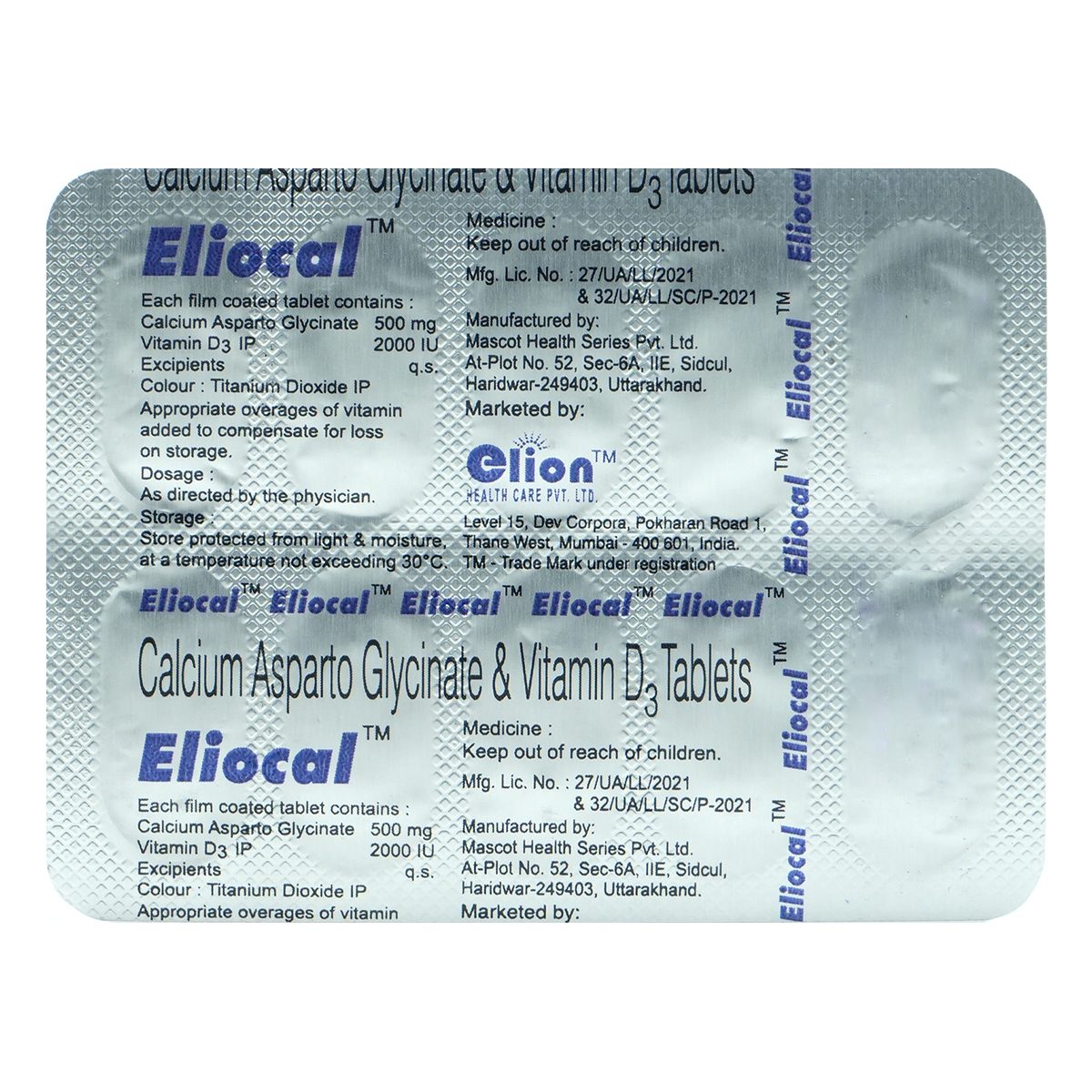 Eliocal Tablet 10's, Pack of 10 TABLETS Eliocal Tablet 10's, Pack of 10 TABLETS