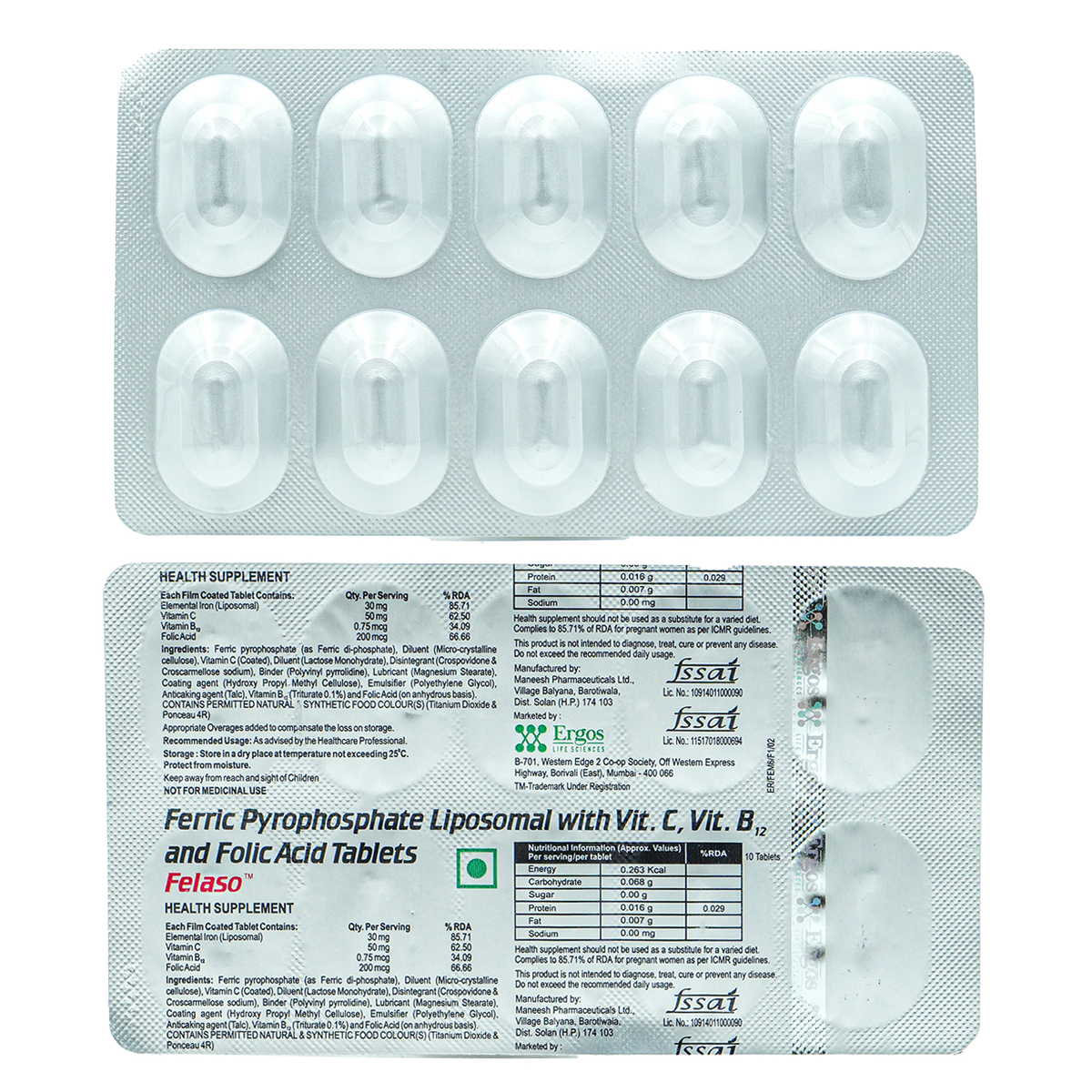 Felaso Tablet 10's, Pack of 10 TABLETS Felaso Tablet 10's, Pack of 10 TABLETS