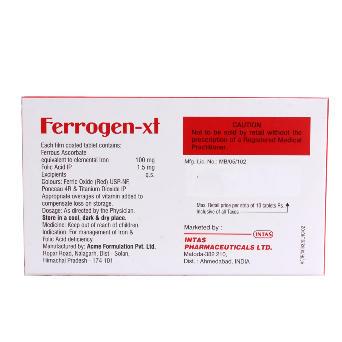 Ferrogen-XT Tablet 10's, Pack of 10 TabletS Ferrogen-XT Tablet 10's, Pack of 10 TabletS