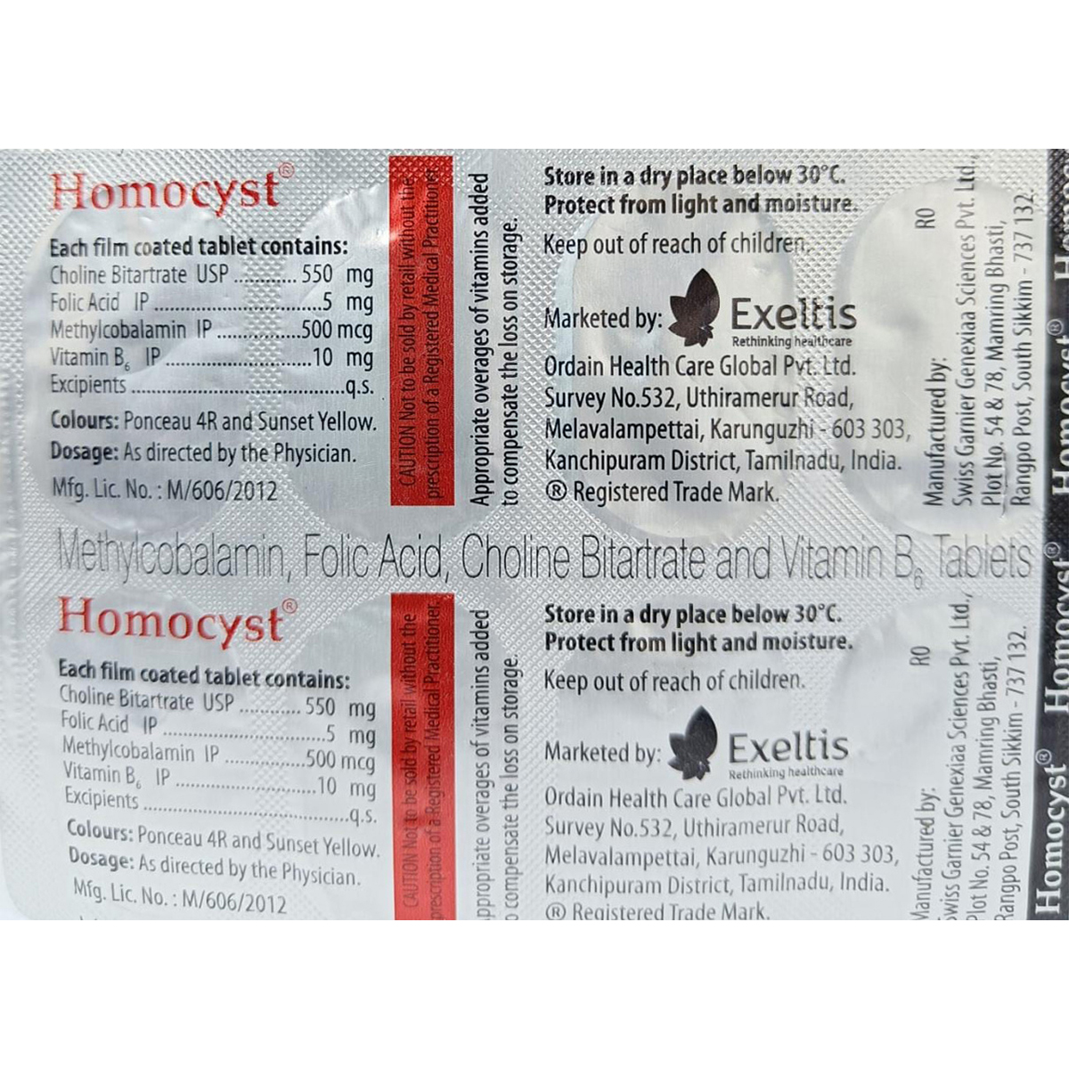 Homocyst Tablet 10's, Pack of 10 TABLETS Homocyst Tablet 10's, Pack of 10 TABLETS