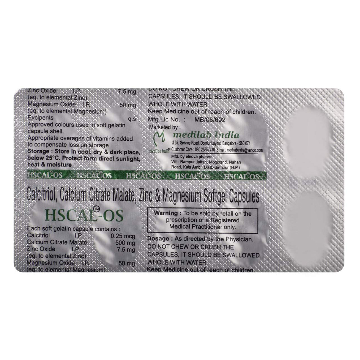 Hscal-OS Softgel Capsule 10's, Pack of 10 CAPSULES Hscal-OS Softgel Capsule 10's, Pack of 10 CAPSULES