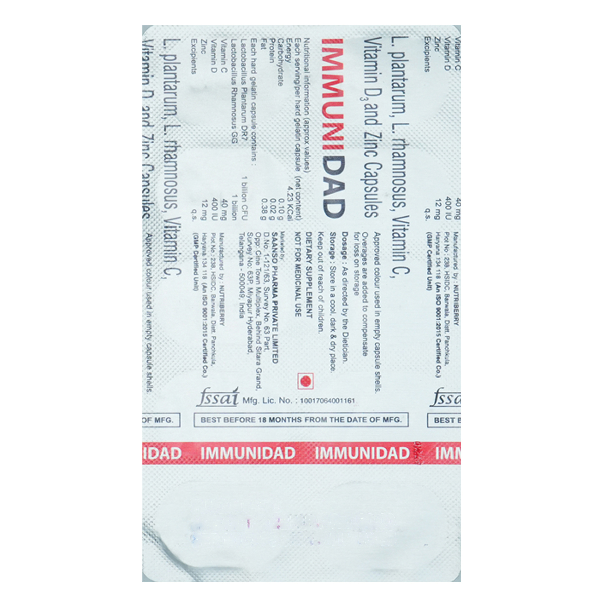 Immunidad Capsule 10's, Pack of 10 CapsuleS Immunidad Capsule 10's, Pack of 10 CapsuleS