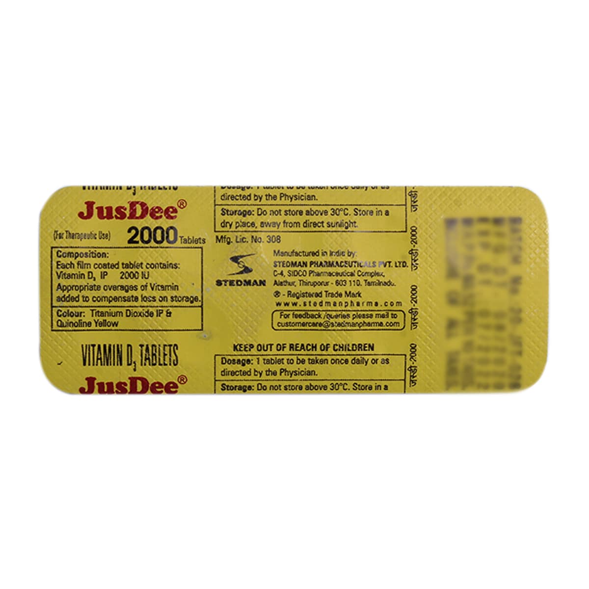 Jusdee 2000 Tablet 10's, Pack of 10 Jusdee 2000 Tablet 10's, Pack of 10