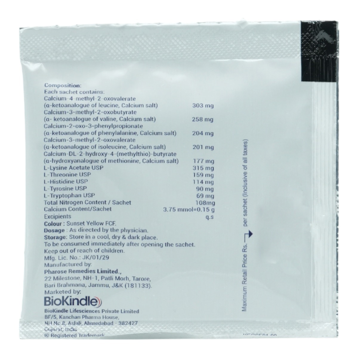 Ketograce Sachet 5gm, Pack of 1 Tablet Ketograce Sachet 5gm, Pack of 1 Tablet