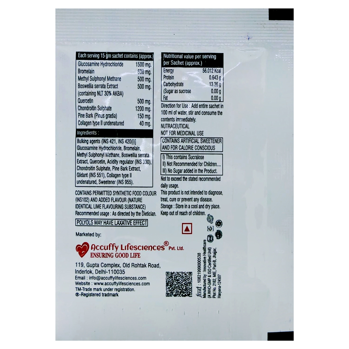 Kurejoints Sugar Free Sachet 15 gm, Pack of 1 SACHET Kurejoints Sugar Free Sachet 15 gm, Pack of 1 SACHET