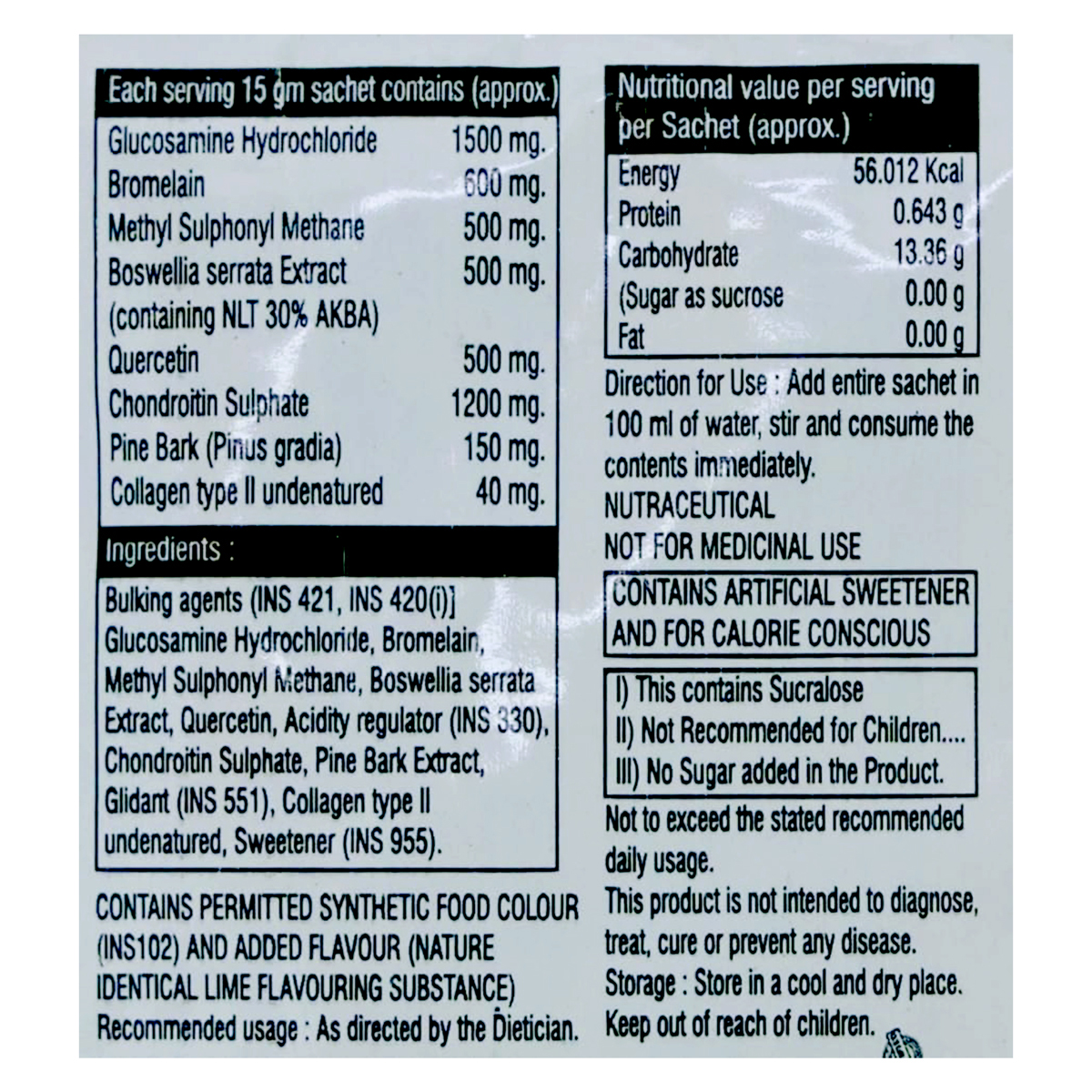 Kurejoints Sugar Free Sachet 15 gm, Pack of 1 SACHET Kurejoints Sugar Free Sachet 15 gm, Pack of 1 SACHET