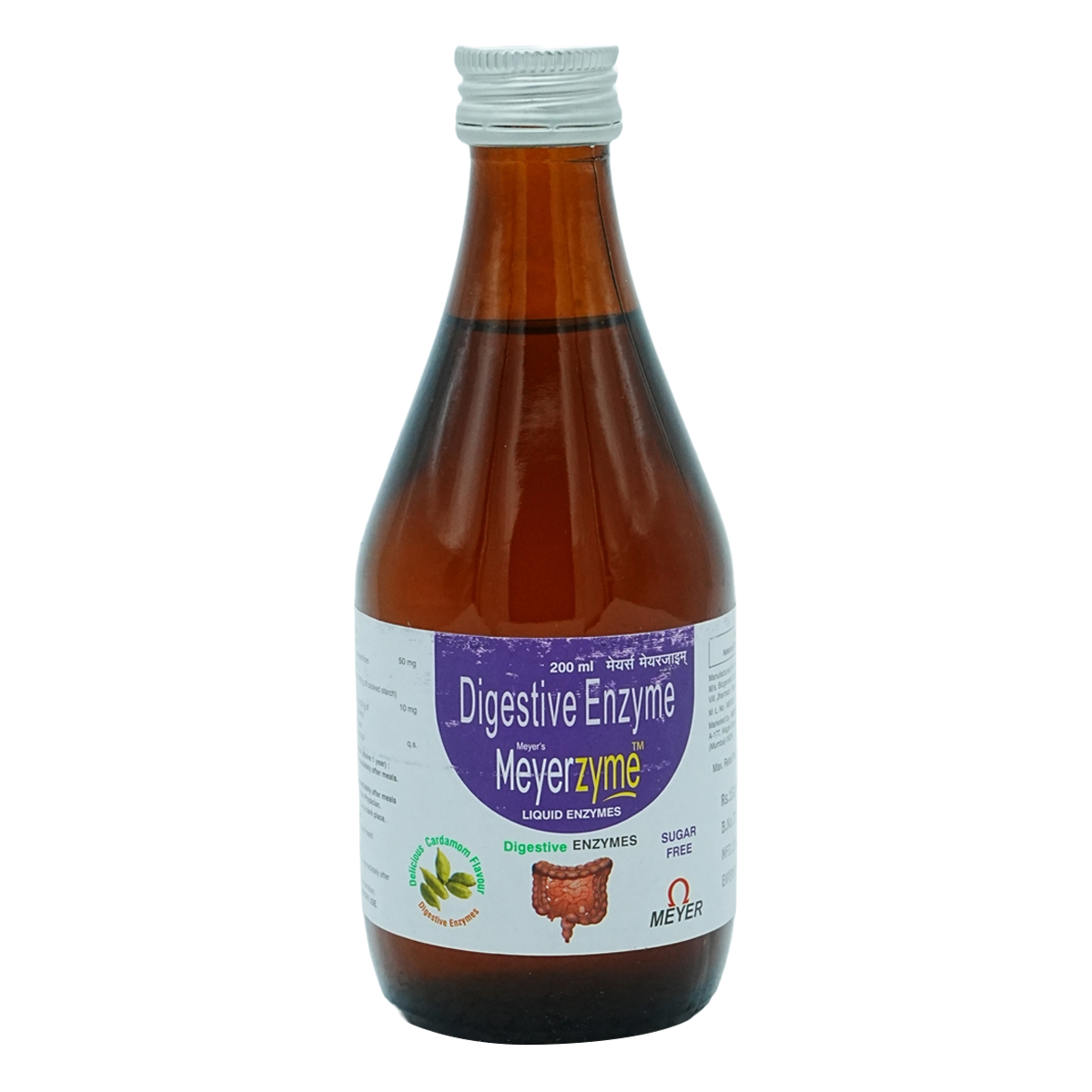 Meyerzyme Sugar Free Cardamom Liquid 200 ml, Pack of 1 LIQUID Meyerzyme Sugar Free Cardamom Liquid 200 ml, Pack of 1 LIQUID