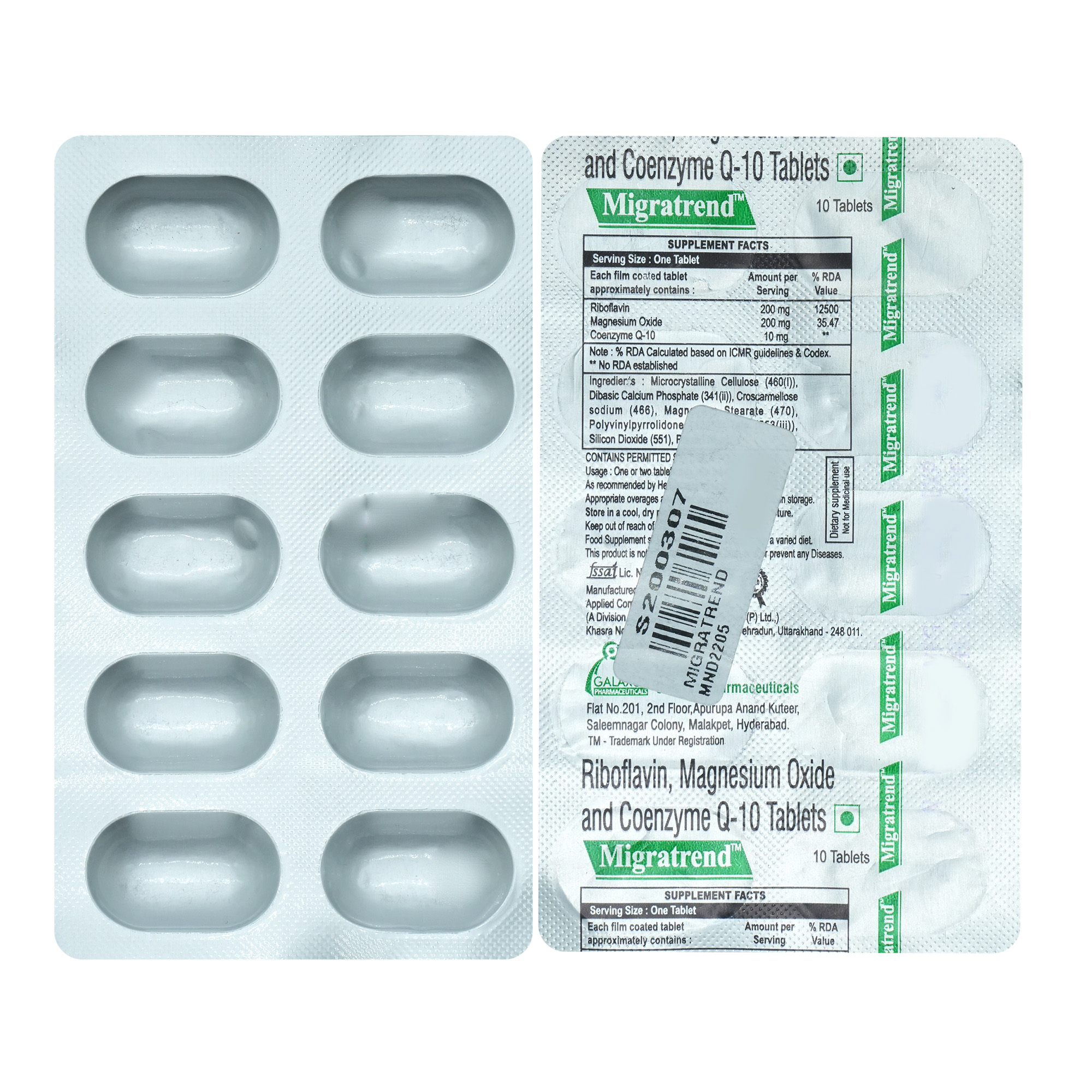 Migratrend Tablet 10's, Pack of 10 TabletS Migratrend Tablet 10's, Pack of 10 TabletS