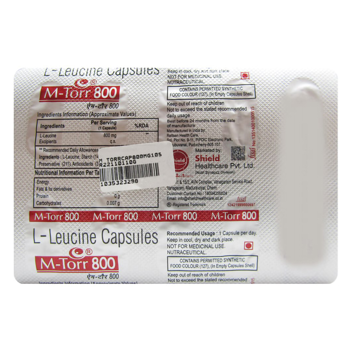 M Torr 800 Capsule 10's, Pack of 10 CapsuleS M Torr 800 Capsule 10's, Pack of 10 CapsuleS