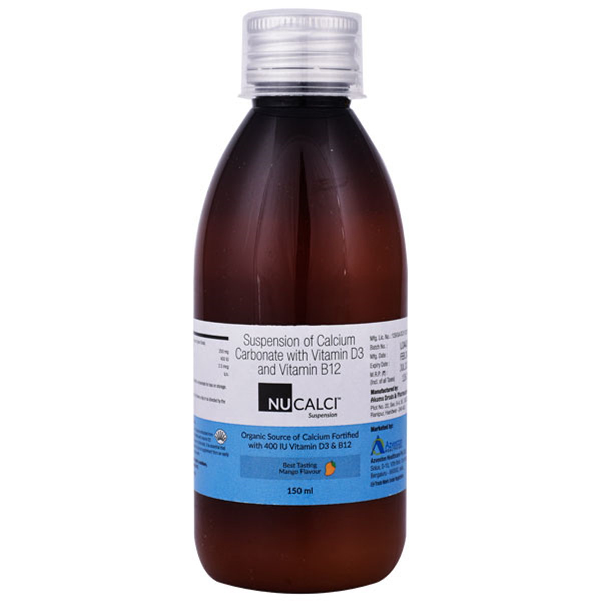 Nucalci Mango Flavour Suspension 150 ml, Pack of 1 Suspension Nucalci Mango Flavour Suspension 150 ml, Pack of 1 Suspension
