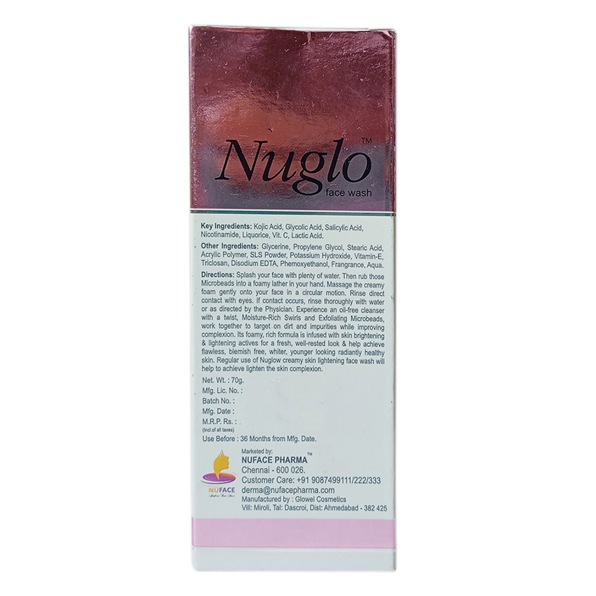 Nuglo Cleansing Facewash 70gm, Pack of 1 Liquid Nuglo Cleansing Facewash 70gm, Pack of 1 Liquid