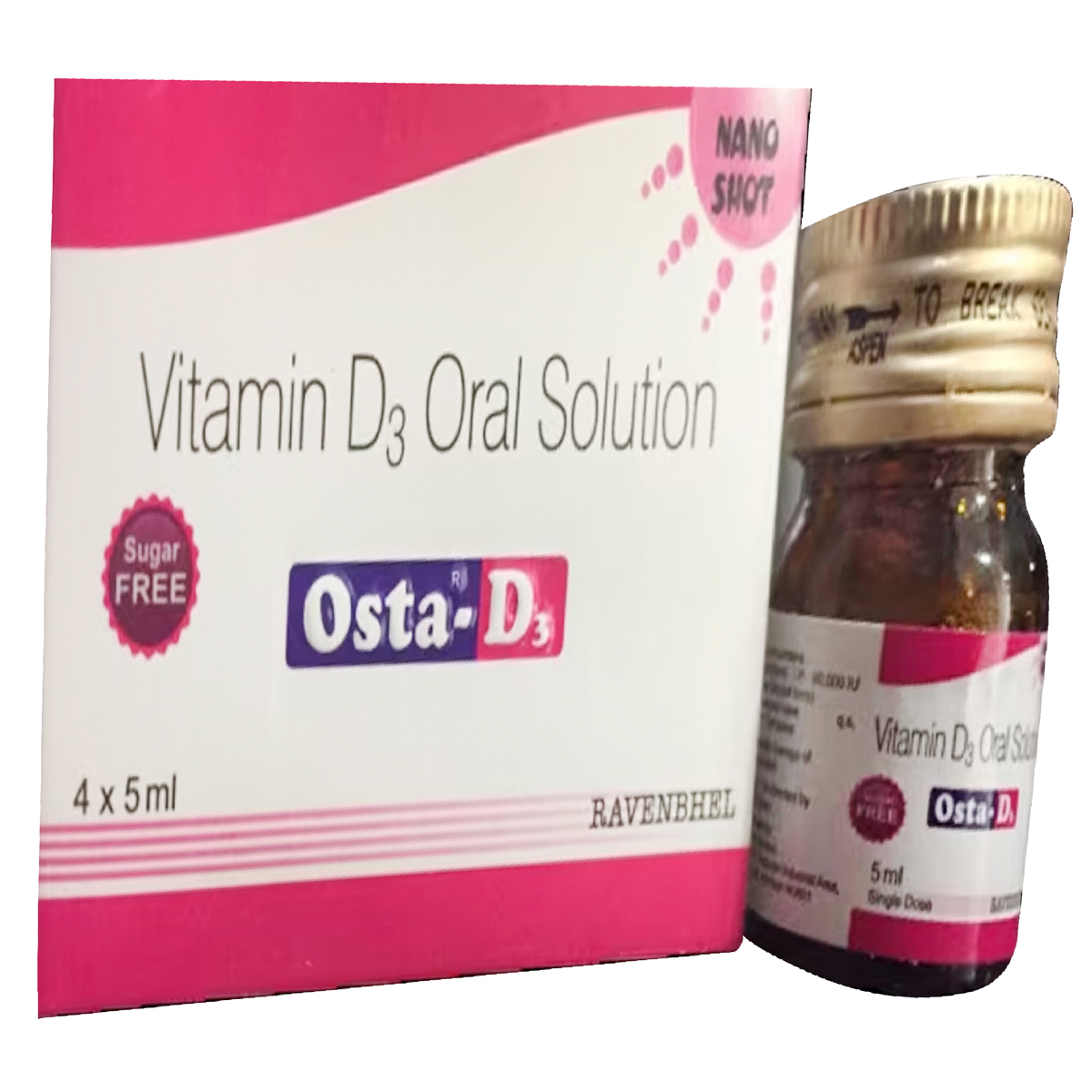 Osta D3 Nano Shot Oral Solution 5 ml, Pack of 1 SOLUTION Osta D3 Nano Shot Oral Solution 5 ml, Pack of 1 SOLUTION