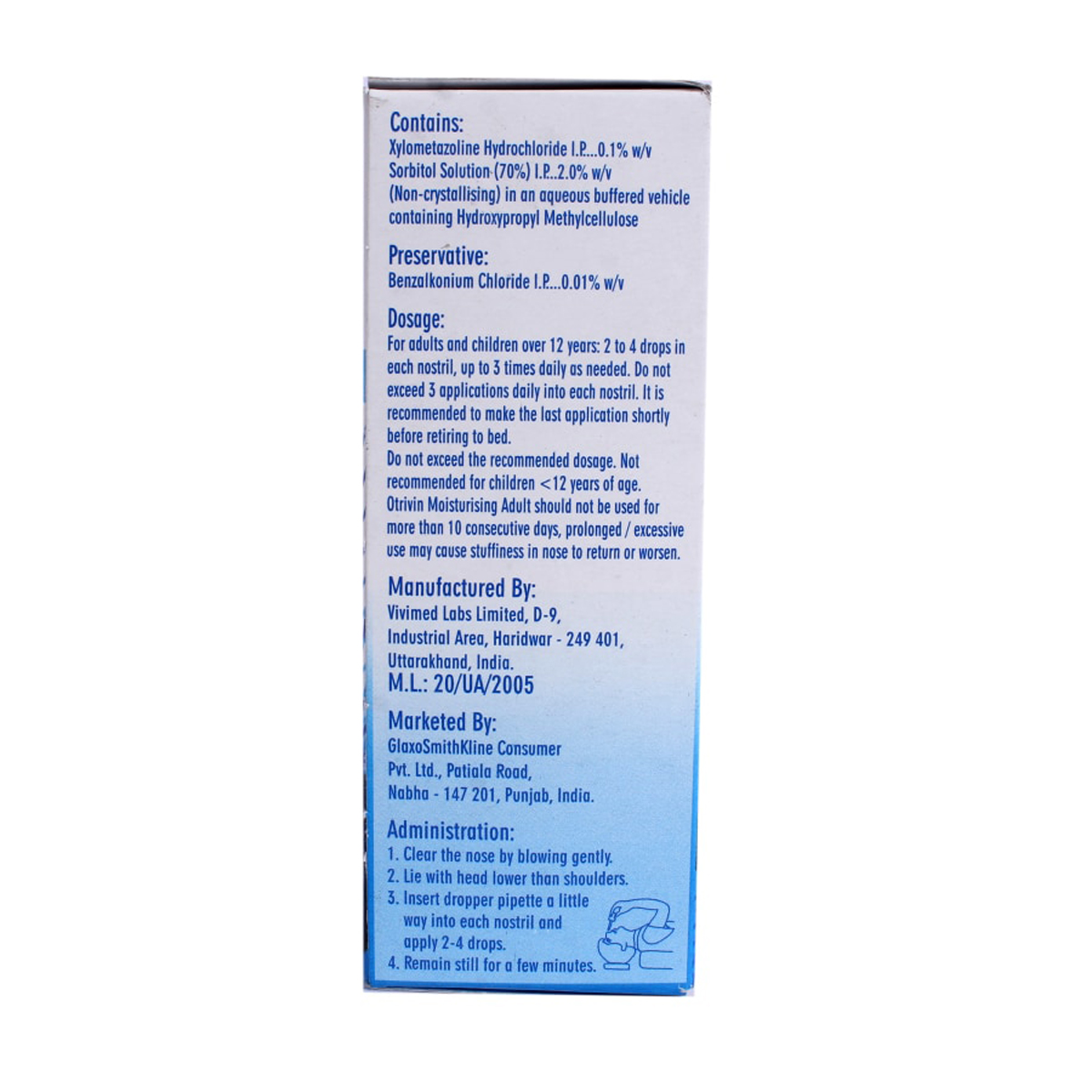 Otrivin Moisturising Adult Nasal Drops 10 ml, Pack of 1 Nasal Drops Otrivin Moisturising Adult Nasal Drops 10 ml, Pack of 1 Nasal Drops