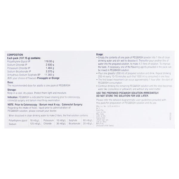 Pegwash Sachet 137.15 gm, Pack of 1 Sachet Pegwash Sachet 137.15 gm, Pack of 1 Sachet