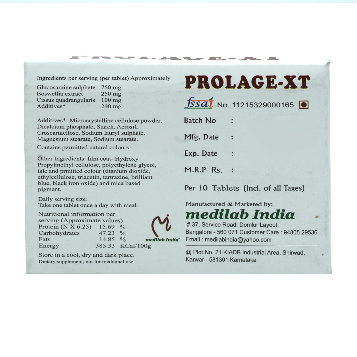 Prolage-Xt Tablet 10's, Pack of 10 TabletS Prolage-Xt Tablet 10's, Pack of 10 TabletS