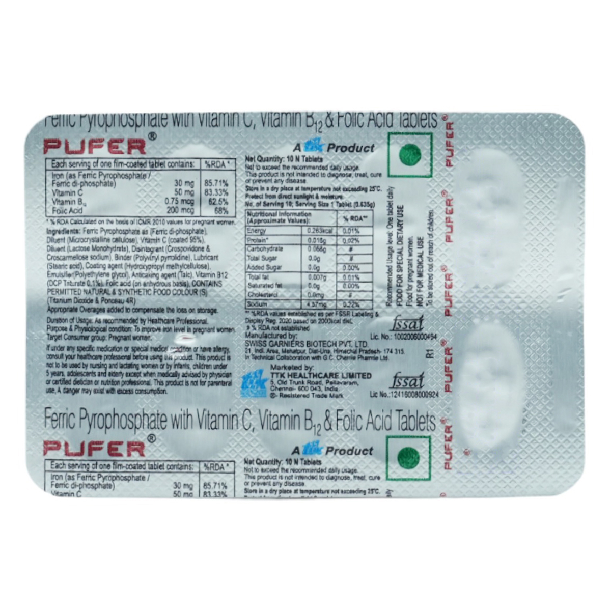 Pufer Tablet 10's, Pack of 10 TABLETS Pufer Tablet 10's, Pack of 10 TABLETS
