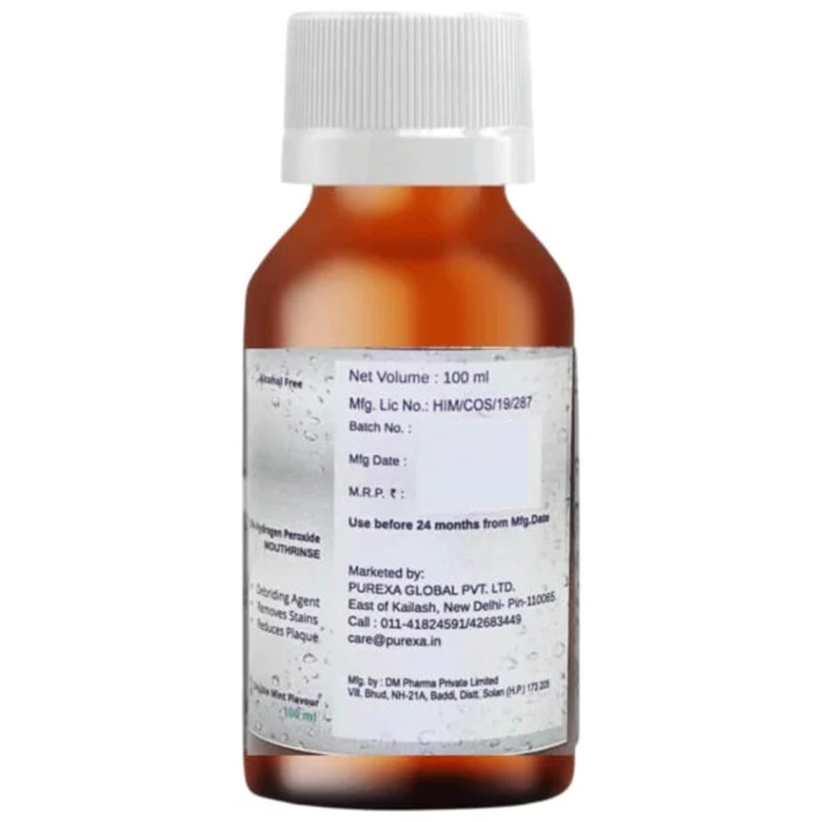 Purexa Peroxide Mouthrinse 100 ml, Pack of 1 SOLUTION Purexa Peroxide Mouthrinse 100 ml, Pack of 1 SOLUTION