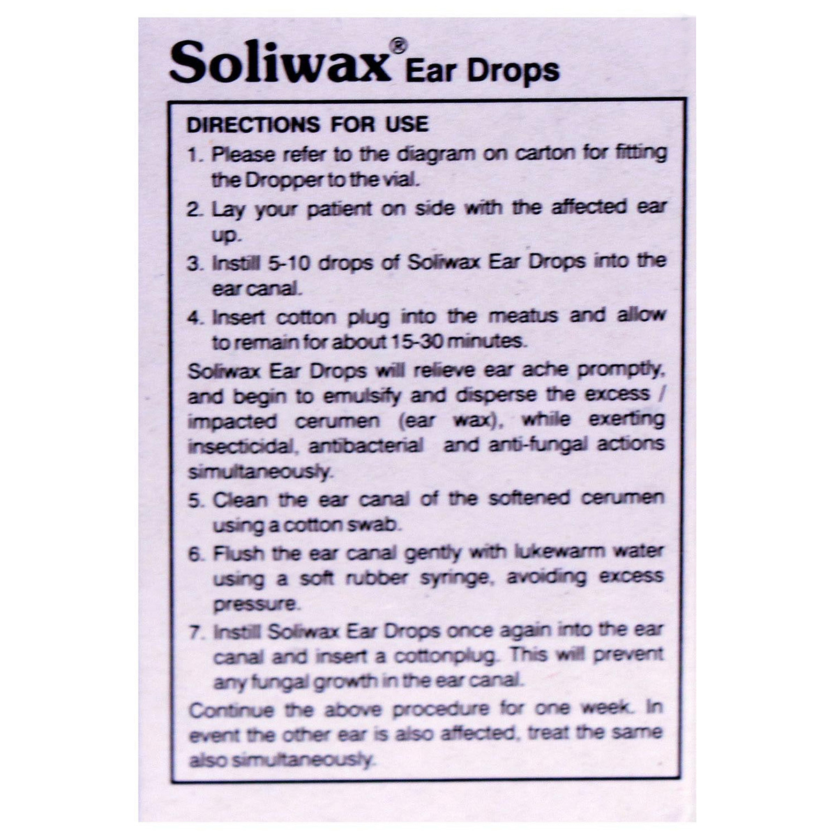 Soliwax Ear Drops 10 ml, Pack of 1 EAR DROPS Soliwax Ear Drops 10 ml, Pack of 1 EAR DROPS