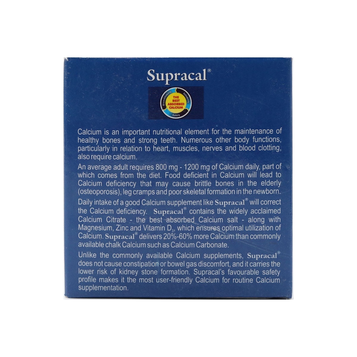 Supracal Tablet 15's, Pack of 15 TABLETS Supracal Tablet 15's, Pack of 15 TABLETS