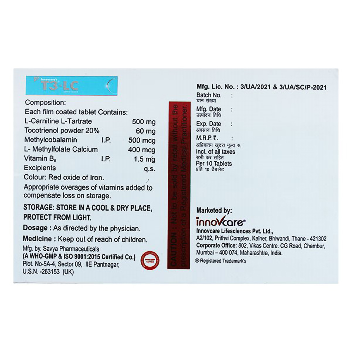 T3-Lc New Tablet 10's, Pack of 10 TABLETS T3-Lc New Tablet 10's, Pack of 10 TABLETS