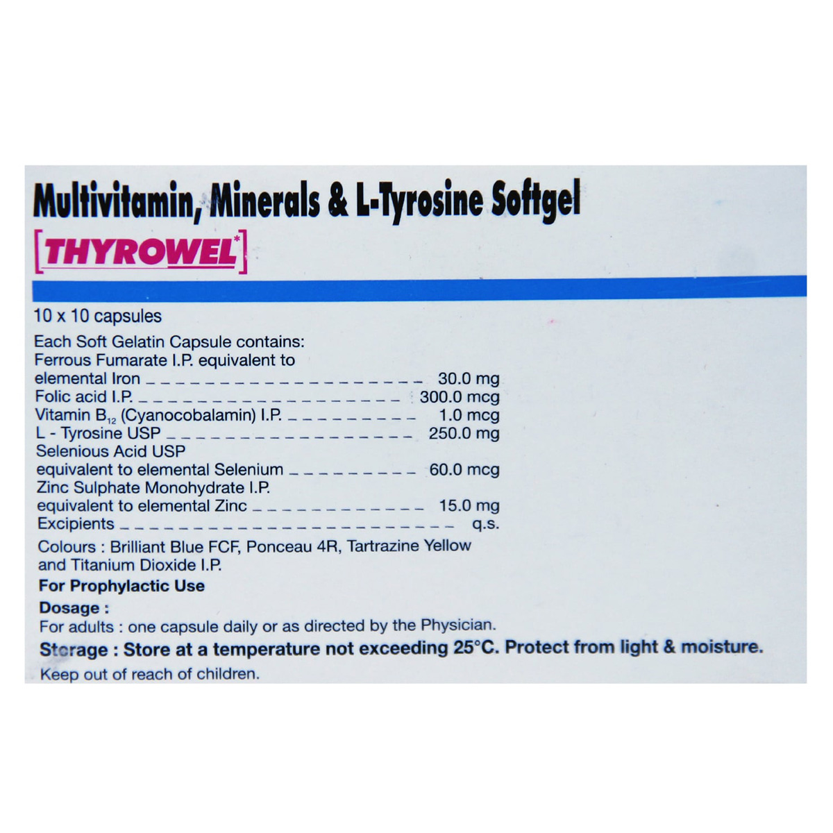 Thyrowel Capsule 10's, Pack of 10 CAPSULES Thyrowel Capsule 10's, Pack of 10 CAPSULES