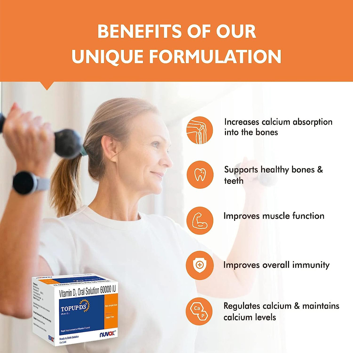 Topup-D3 60K SF Oral Solution 5 ml, Pack of 1 Topup-D3 60K SF Oral Solution 5 ml, Pack of 1