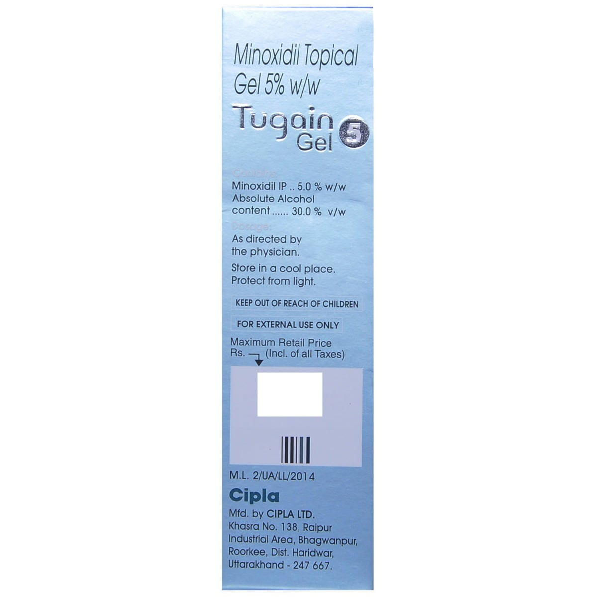 Tugain 5% Gel 60 gm, Pack of 1 GEL Tugain 5% Gel 60 gm, Pack of 1 GEL