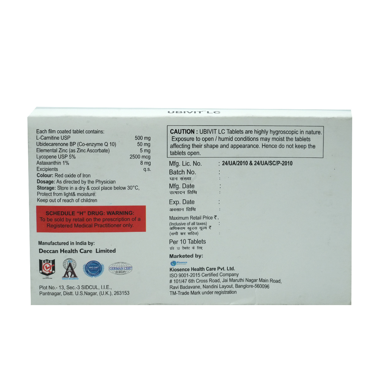 Ubivit LC Tablet 10's, Pack of 10 TABLETS Ubivit LC Tablet 10's, Pack of 10 TABLETS