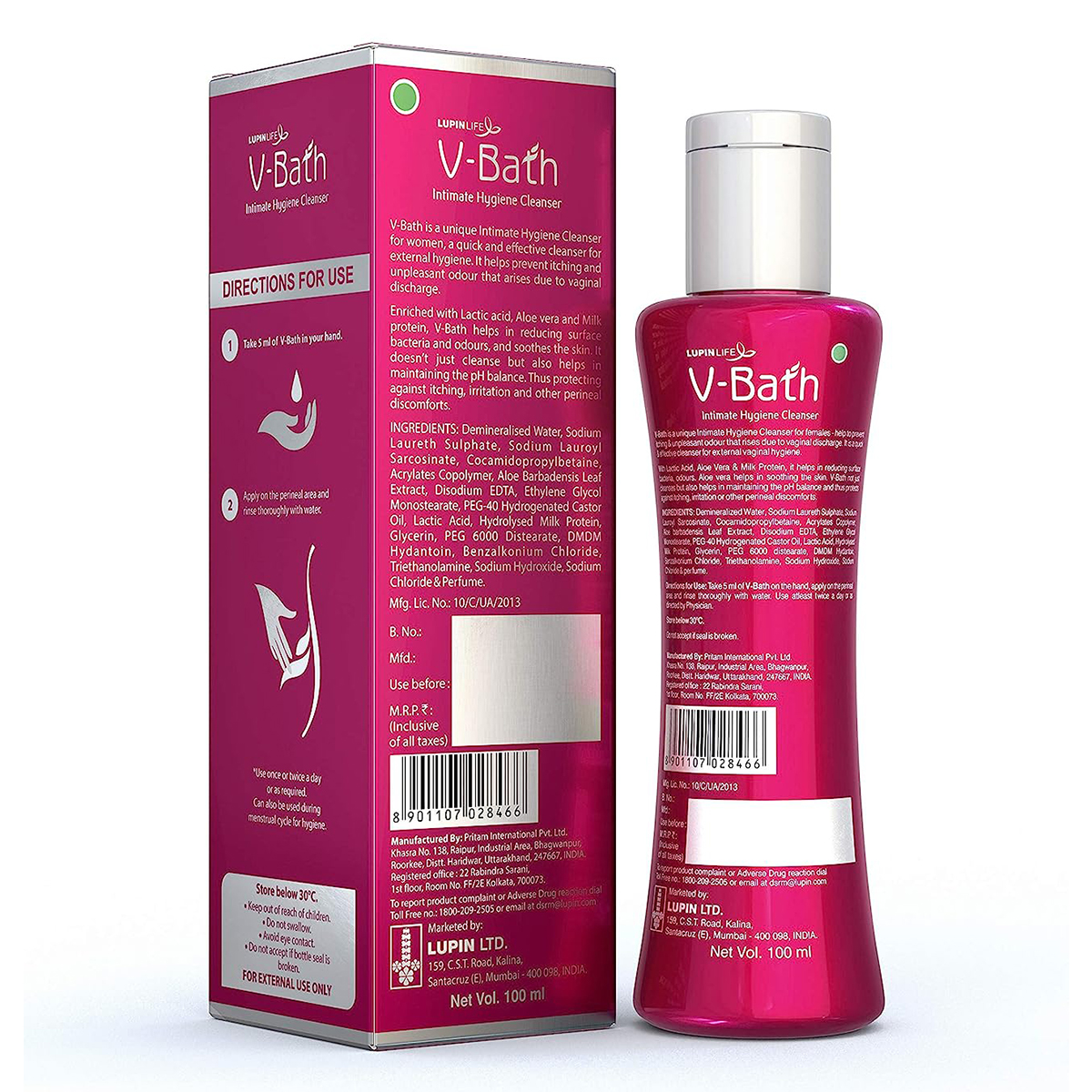 V-Bath Ph 3.5 Intimate Cleanser 100Ml, Pack of 1 Gel V-Bath Ph 3.5 Intimate Cleanser 100Ml, Pack of 1 Gel