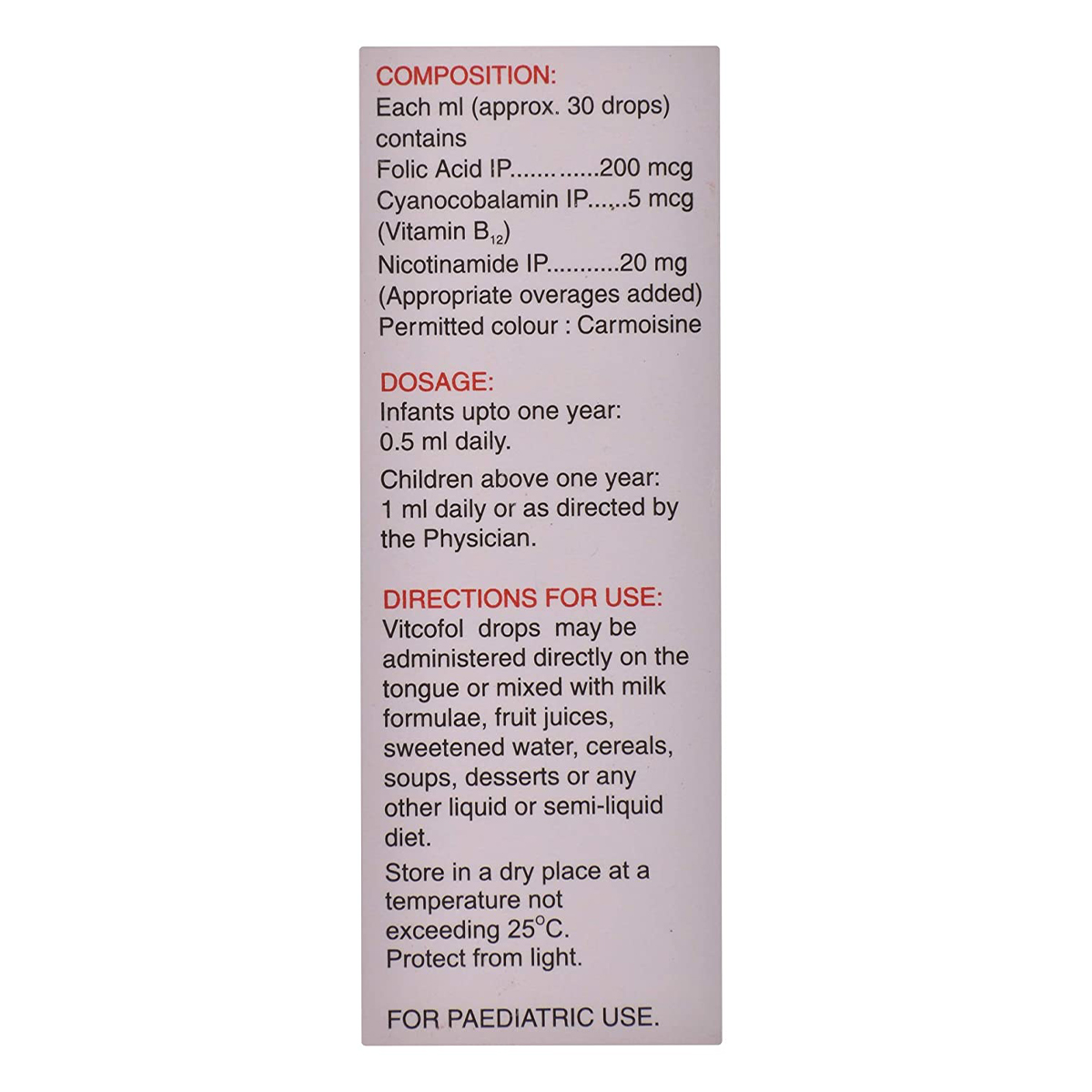 Vitcofol Oral Drop 15 ml, Pack of 1 ORAL DROPS Vitcofol Oral Drop 15 ml, Pack of 1 ORAL DROPS