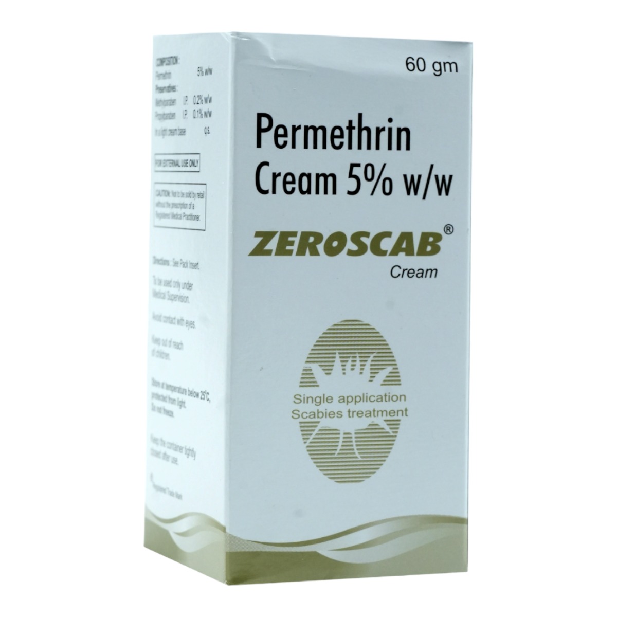 Zeroscab 5% Cream 60 gm, Pack of 1 CREAM Zeroscab 5% Cream 60 gm, Pack of 1 CREAM