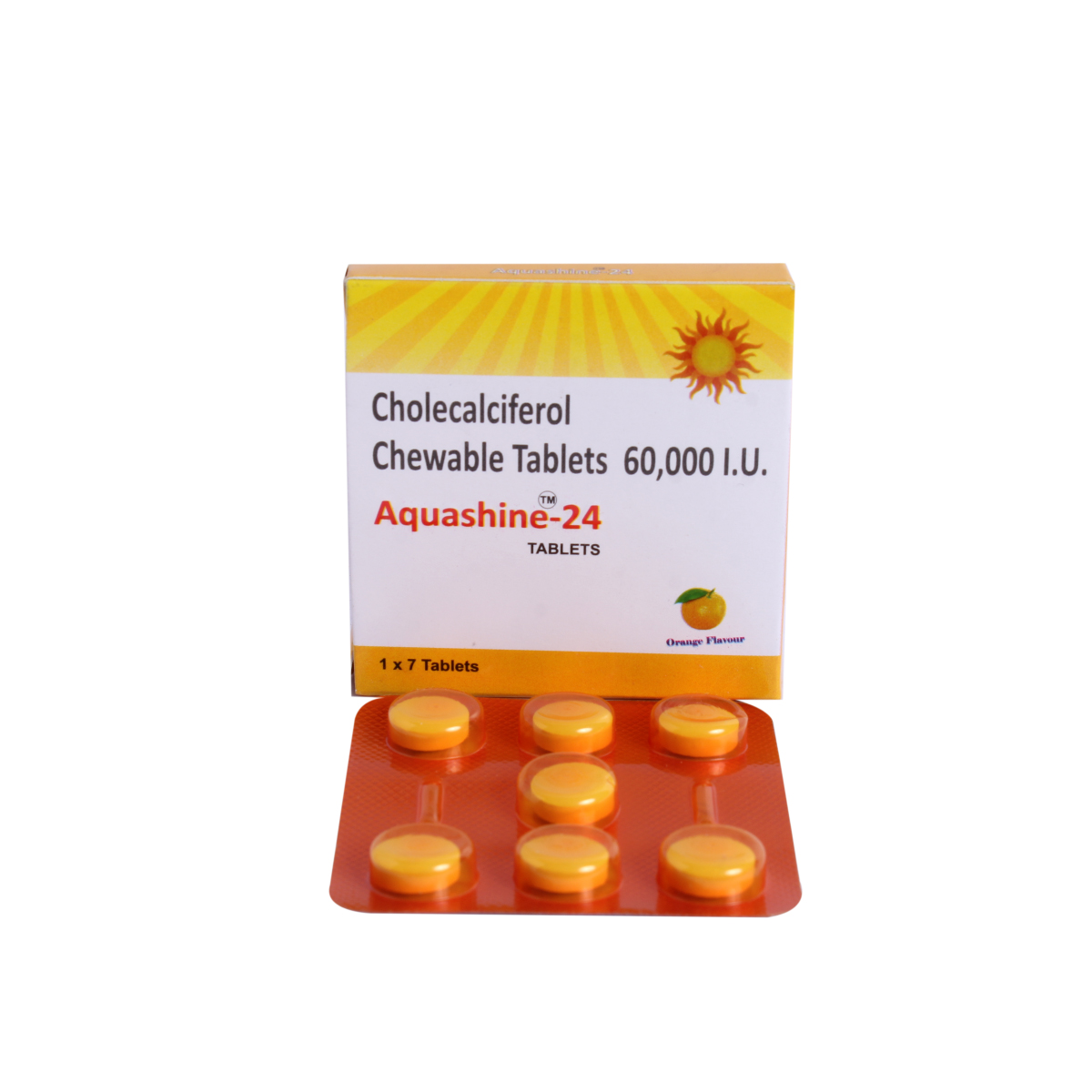 Aquashine 24 Orange Flavour Chewable Tablet 7's, Pack of 7 Chewable TabletS Aquashine 24 Orange Flavour Chewable Tablet 7's, Pack of 7 Chewable TabletS